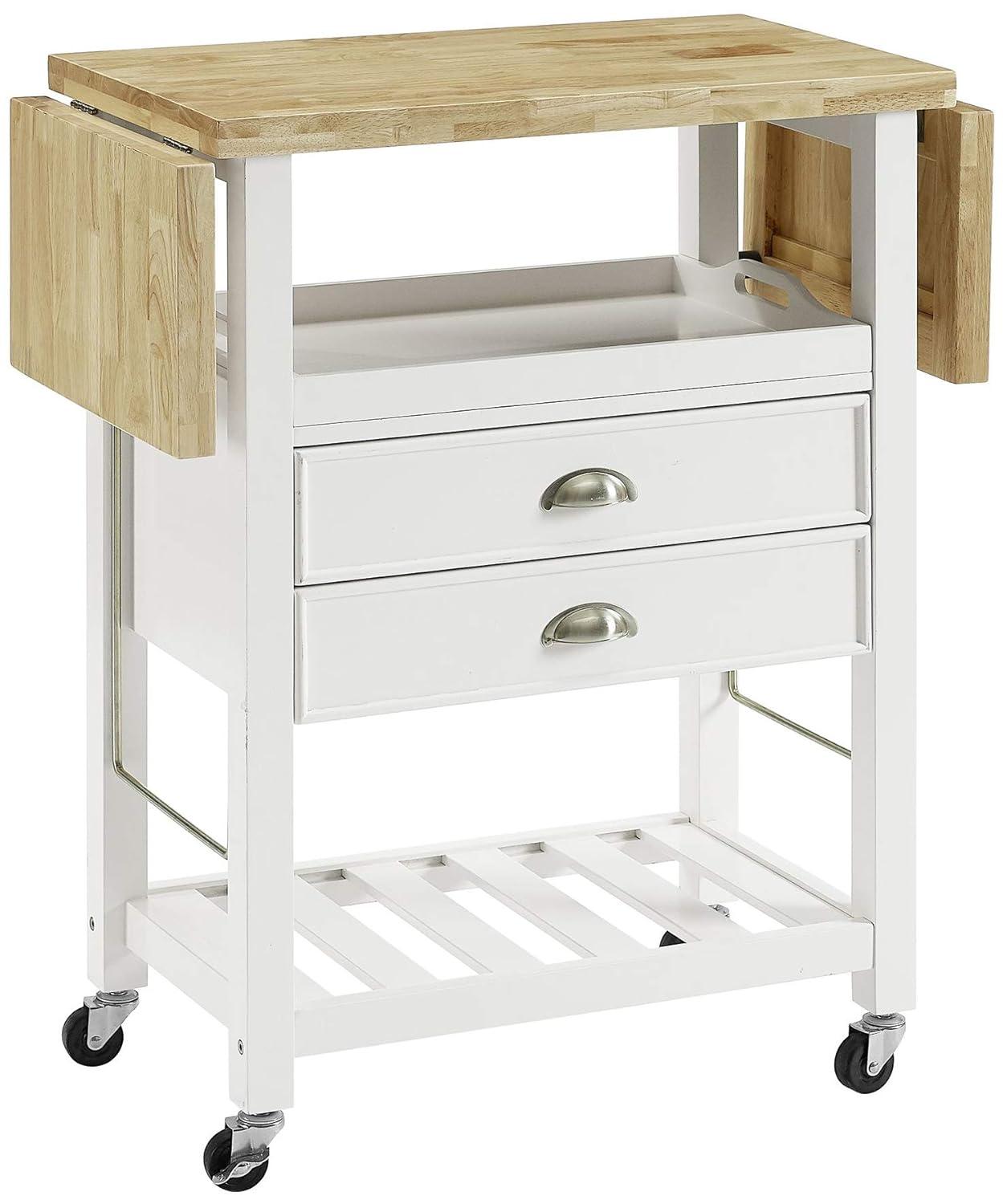 Bristol Double Drop Leaf Kitchen Cart White - Crosley
