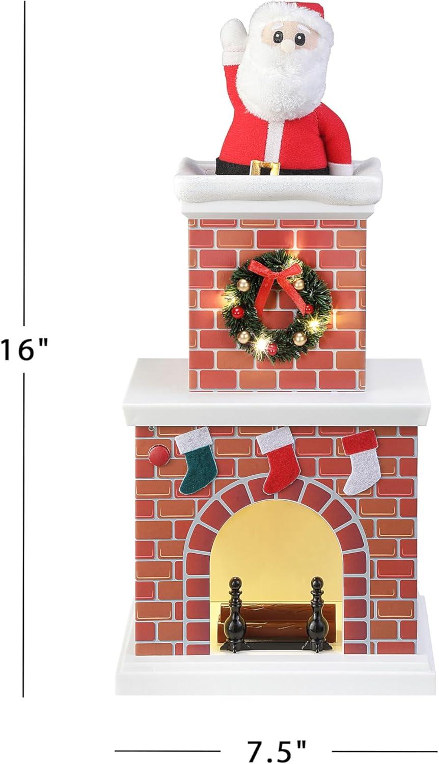 Mr. Christmas 18 Inch Animated Santa in Chimney with LED Lights and Music