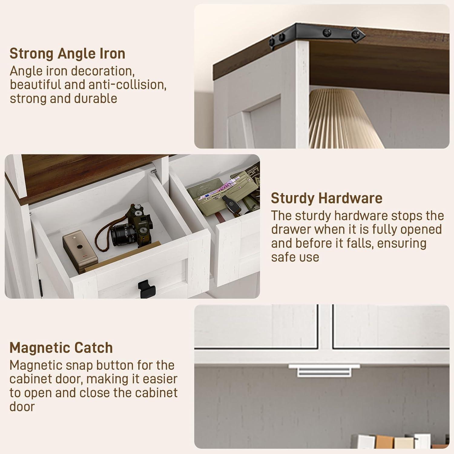 August Grove® Farmhouse Storage Cabinet For Bathroom, Kitchen, Living Room