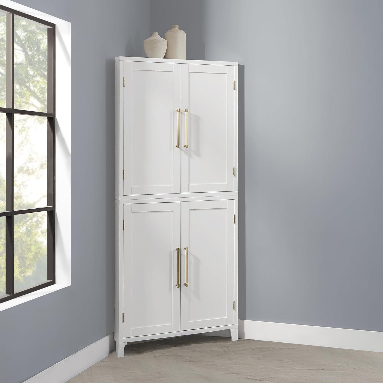 Crosley Furniture Roarke Corner Kitchen Storage Pantry Cabinet