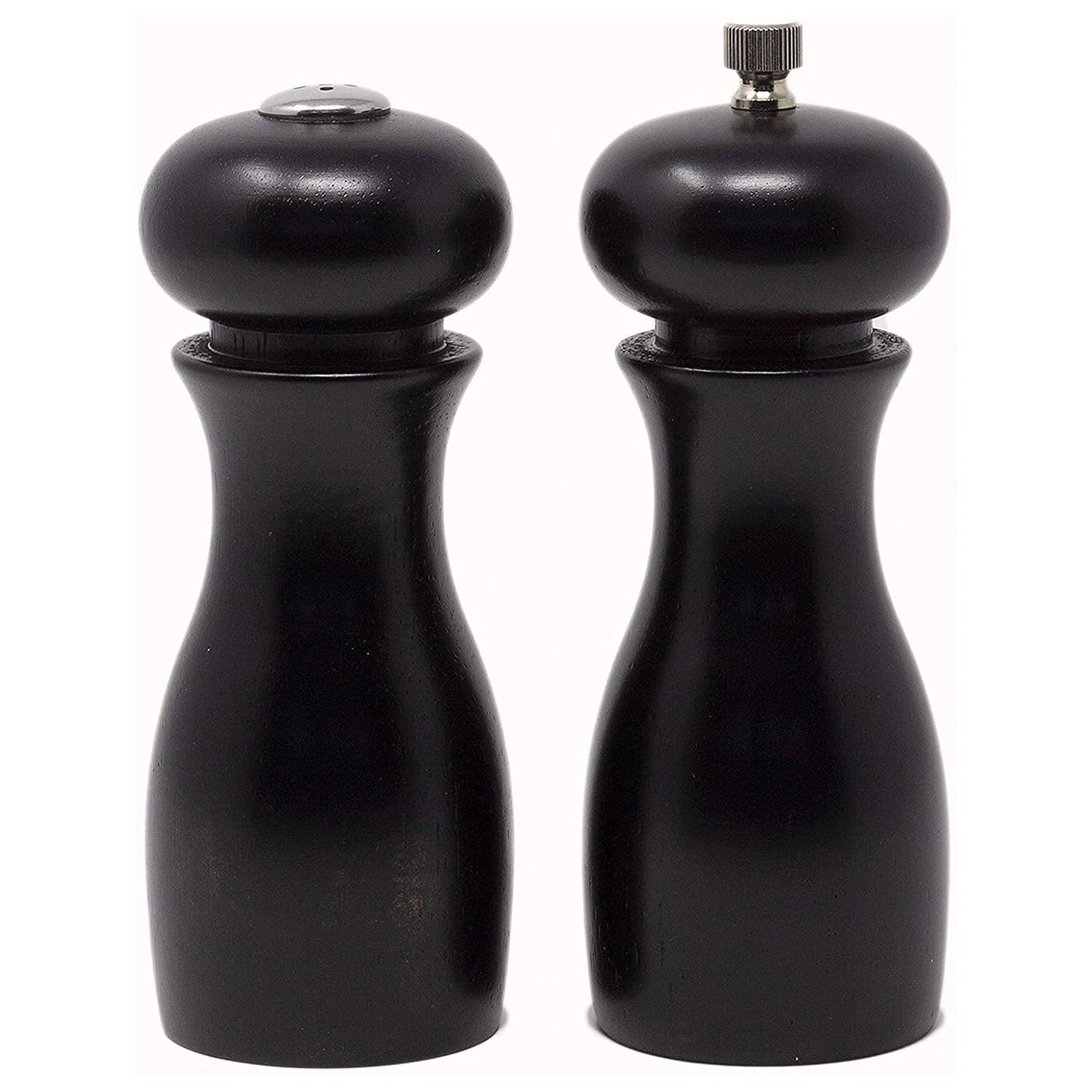 Olde Thompson 6" Caffe Adjustable Wood Pepper Mill & Salt Shaker Set, Espresso