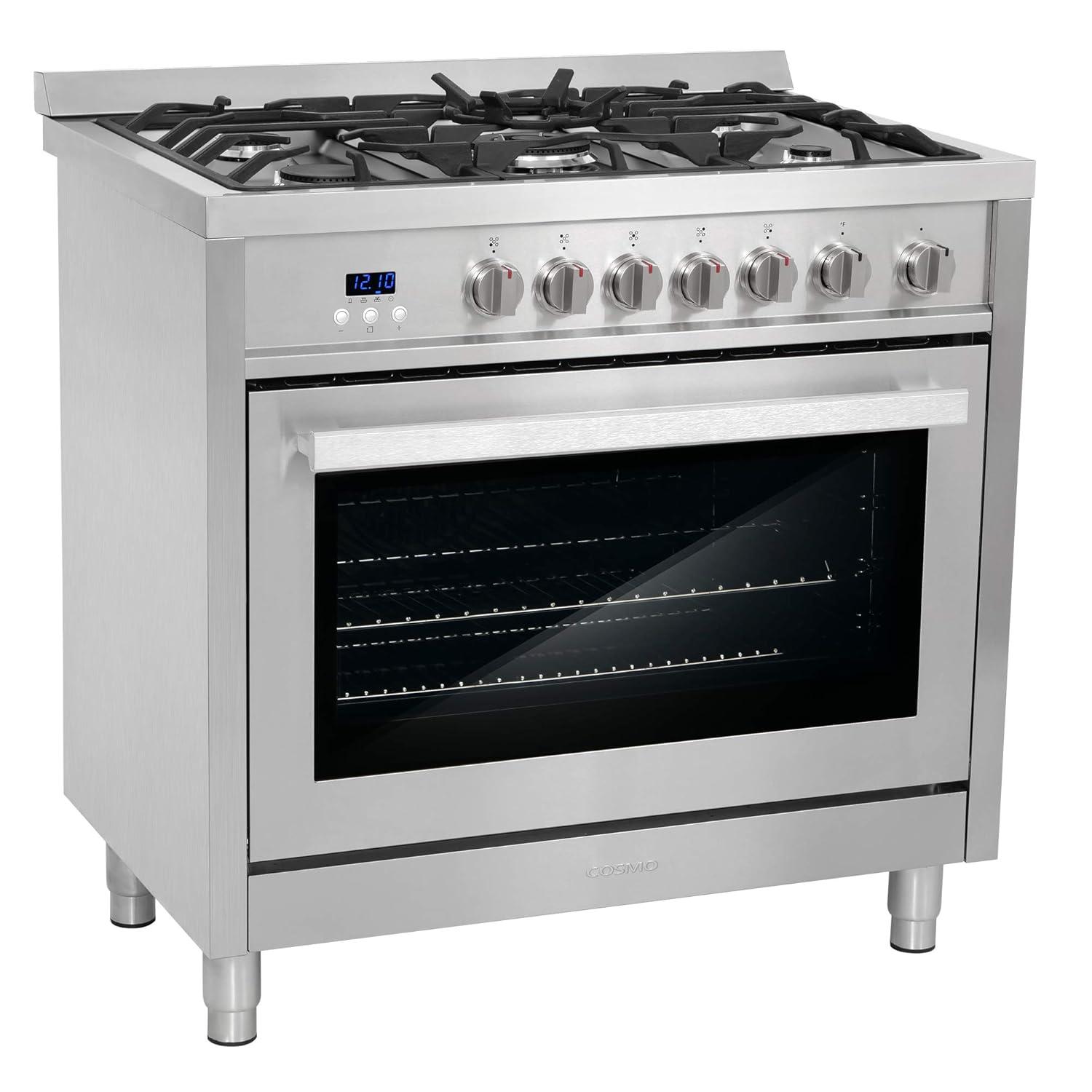Cosmo 36-in 5 Burners 3.8-cu ft Convection Oven Freestanding Gas Range