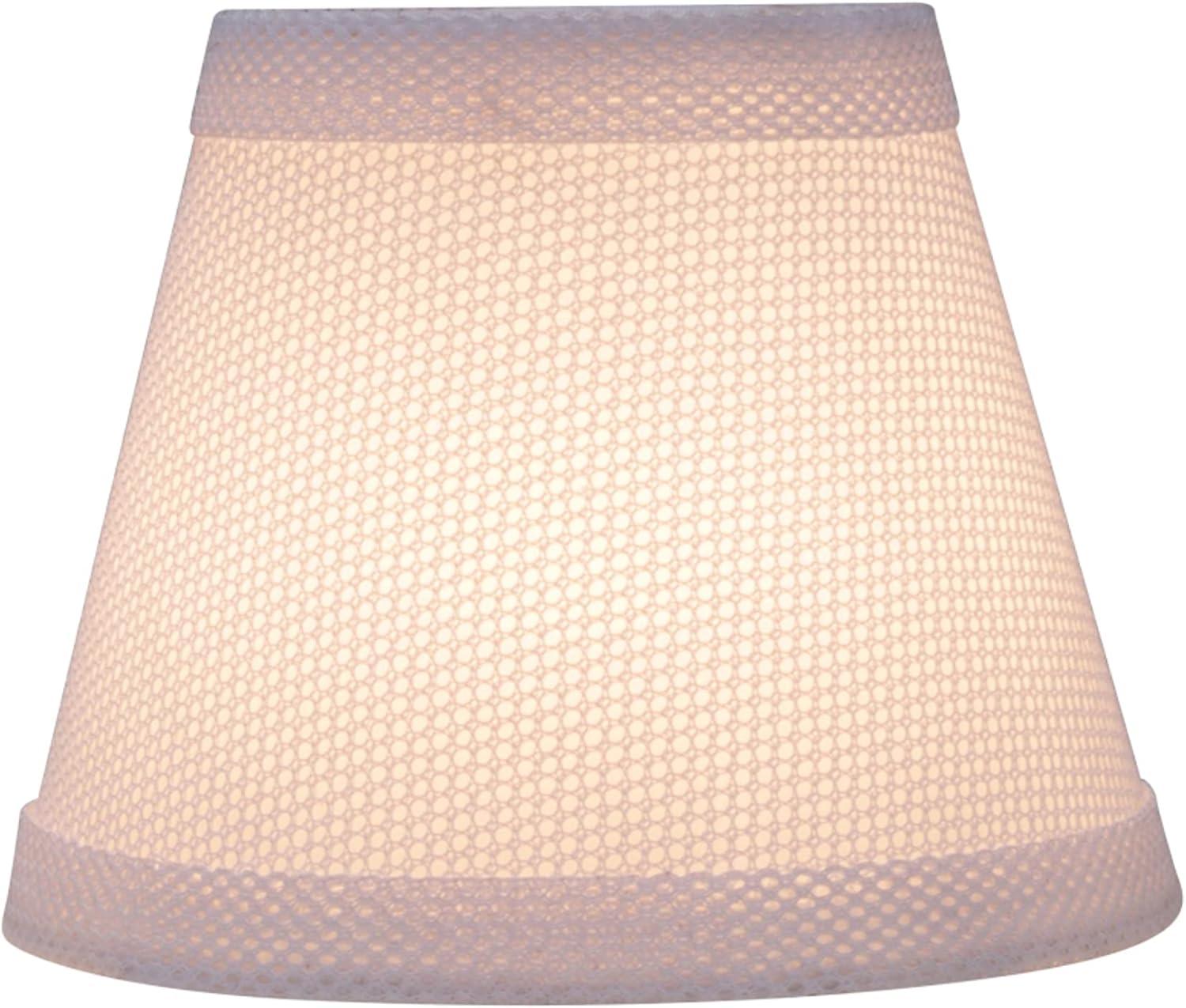 Aspen Creative 32066-2 Small Hardback Empire Shape Chandelier Clip-On Lamp Shade Set (2 Pack), Transitional Design in White, 5" bottom width (3" x 5" x 4")