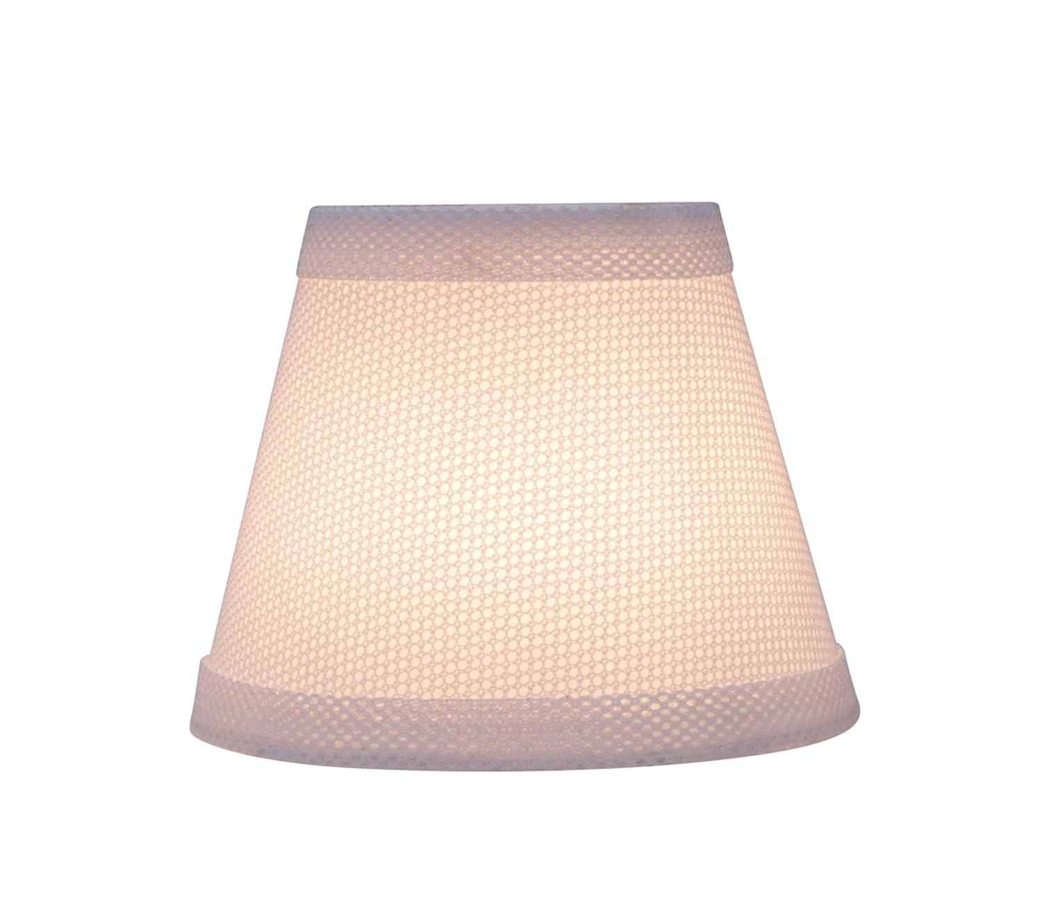 Aspen Creative 32066-2 Small Hardback Empire Shape Chandelier Clip-On Lamp Shade Set (2 Pack), Transitional Design in White, 5" bottom width (3" x 5" x 4")