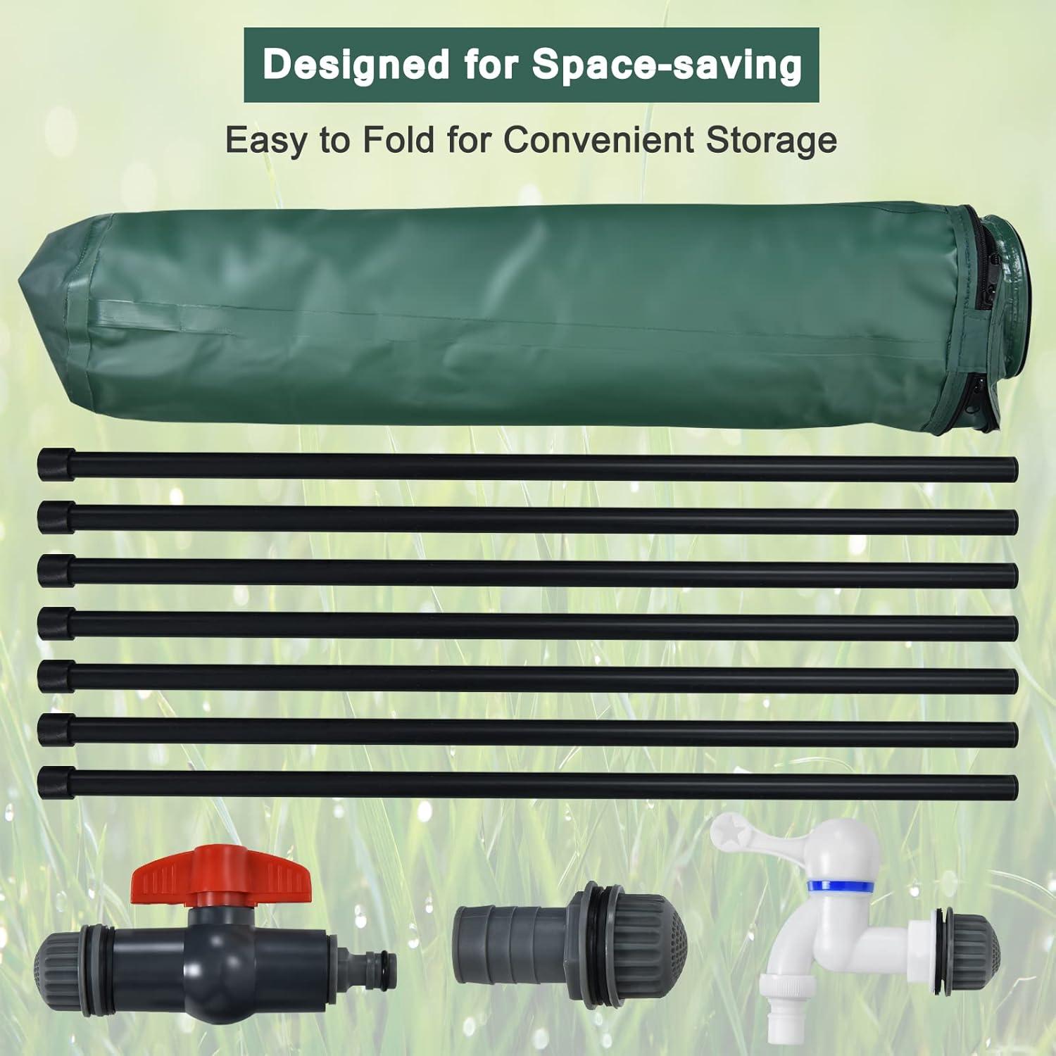 Costway 100 Gallon Portable Rain Barrel Water Collector Collapsible Tank w/Spigot Filter