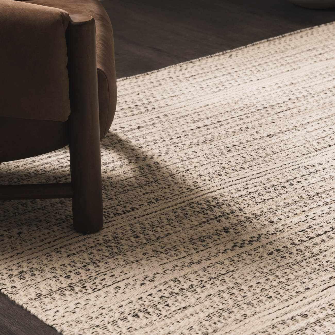 BoutiqueRugs Williford Boho Hand Woven Wool Natural Fiber Area Rug - Farmhouse Neutral Color Carpet for Living Room, Bedroom - Cream, Black - 8'10" x 12' (9x12)