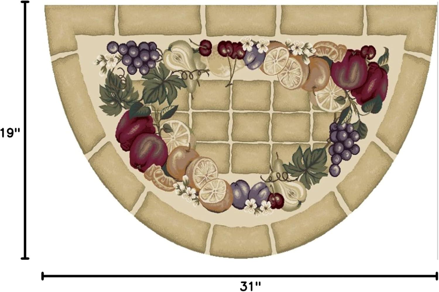 Mayberry Rug Acogedora Cabaña Fructífera Cosecha Alfombra Decorativa Lavable de Nailon 19"x31" - Beige