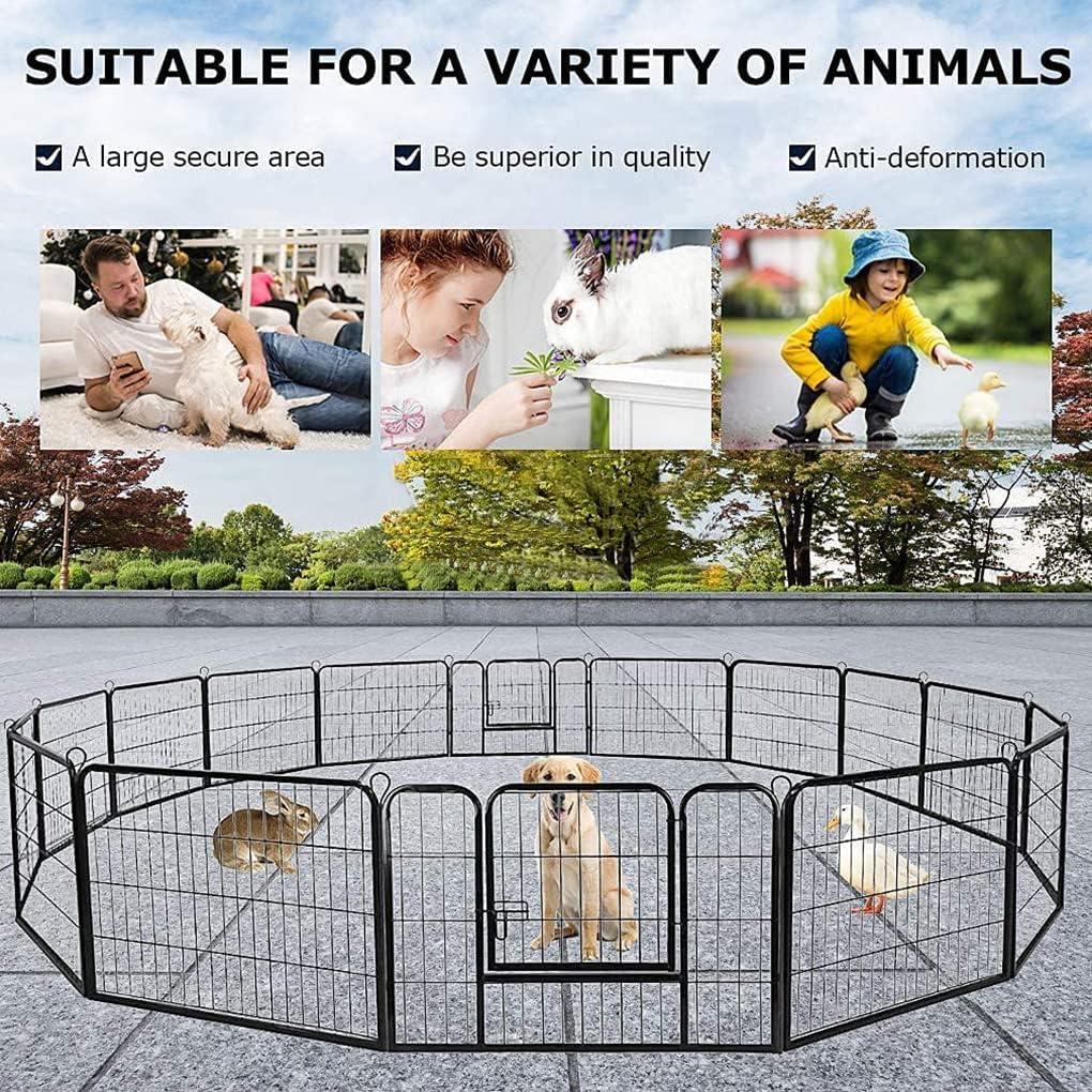 FDW Dog Playpen Pet Dog Fence 2-32 Panels  24/32/40"H Metal Dog Pen Outdoor Exercise Pen with Doors for Large/Medium /Small Dogs for RV,Camping,Yard