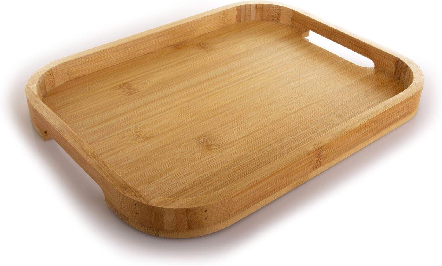 Tea Serving Tray Handmade 100% Natural Bamboo Wood Finish
