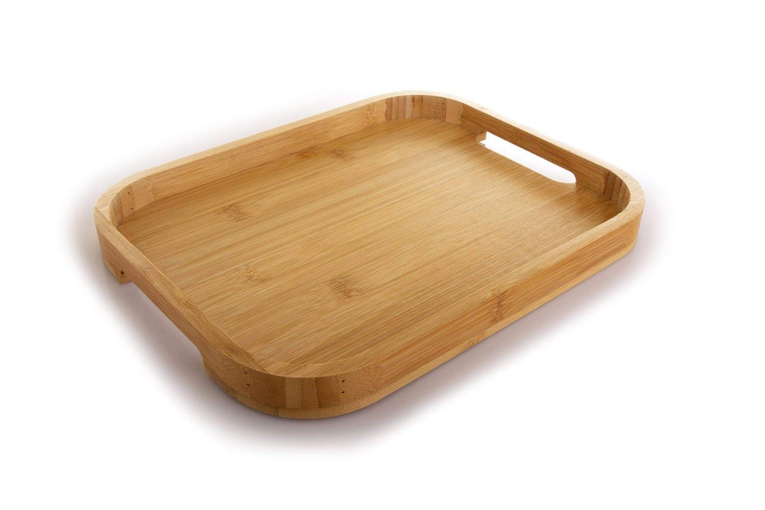 Tea Serving Tray Handmade 100% Natural Bamboo Wood Finish