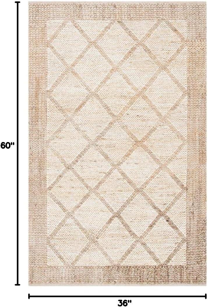 Natural Beige Handwoven Jute Kilim Area Rug 3' x 5'