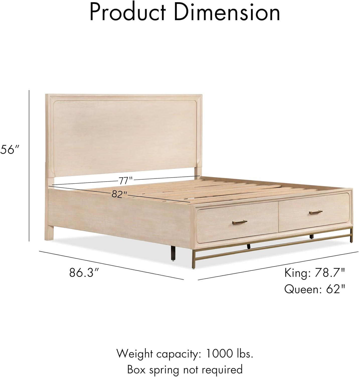 HOMES: Inside + Out 3pc Queen Neovesi Platform Bedroom Set Boho with 2 Nightstands Oak