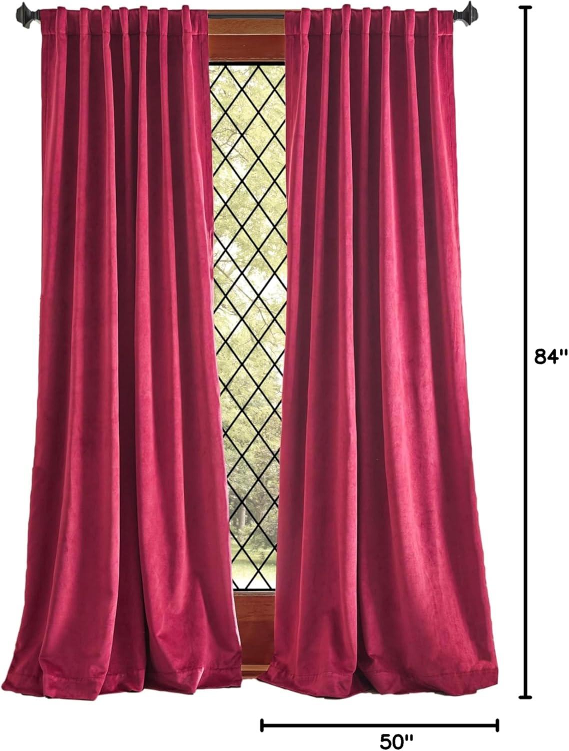 Lucca Velvet Solid Max Blackout Rod Pocket Curtain Panels Linen