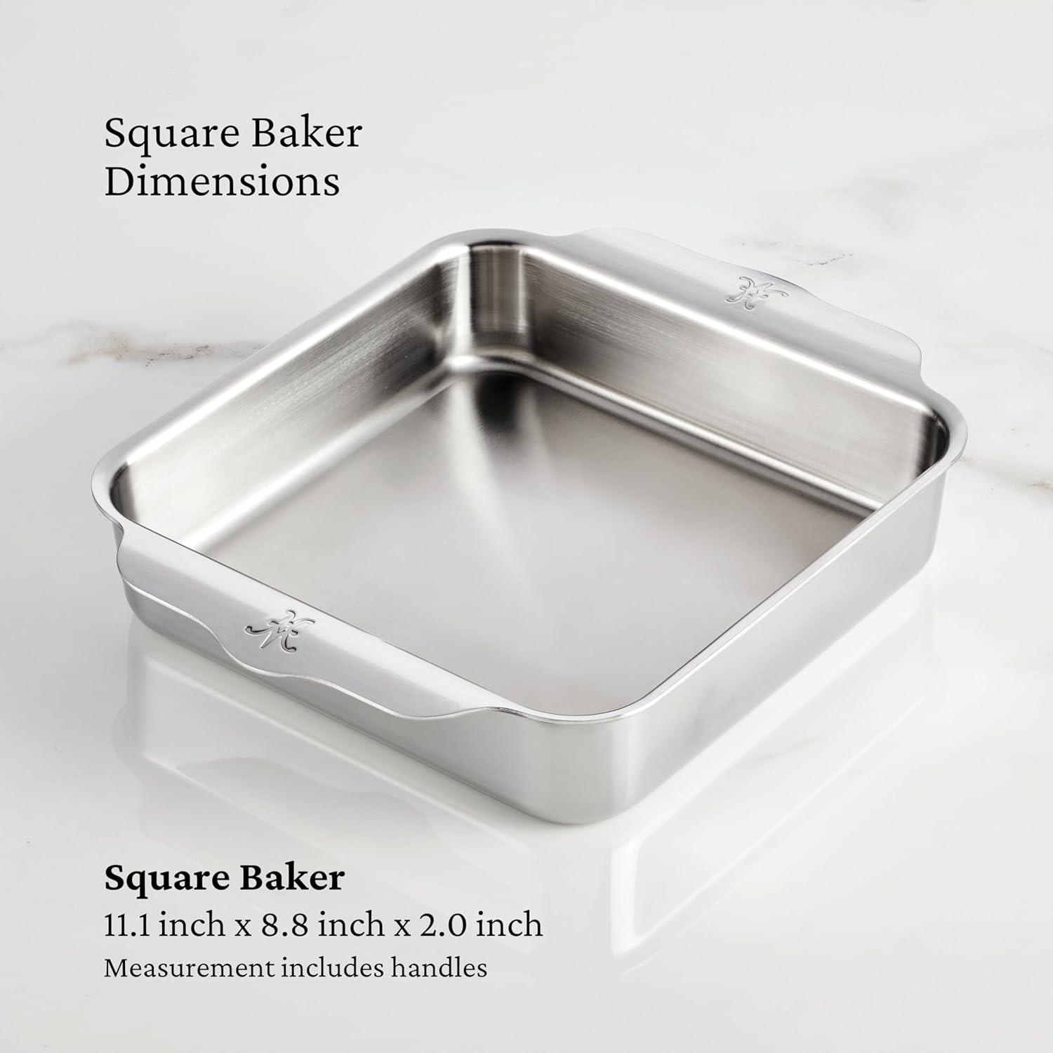 Hestan 8" x 8" Stainless Steel Square Baking Pan with Handles