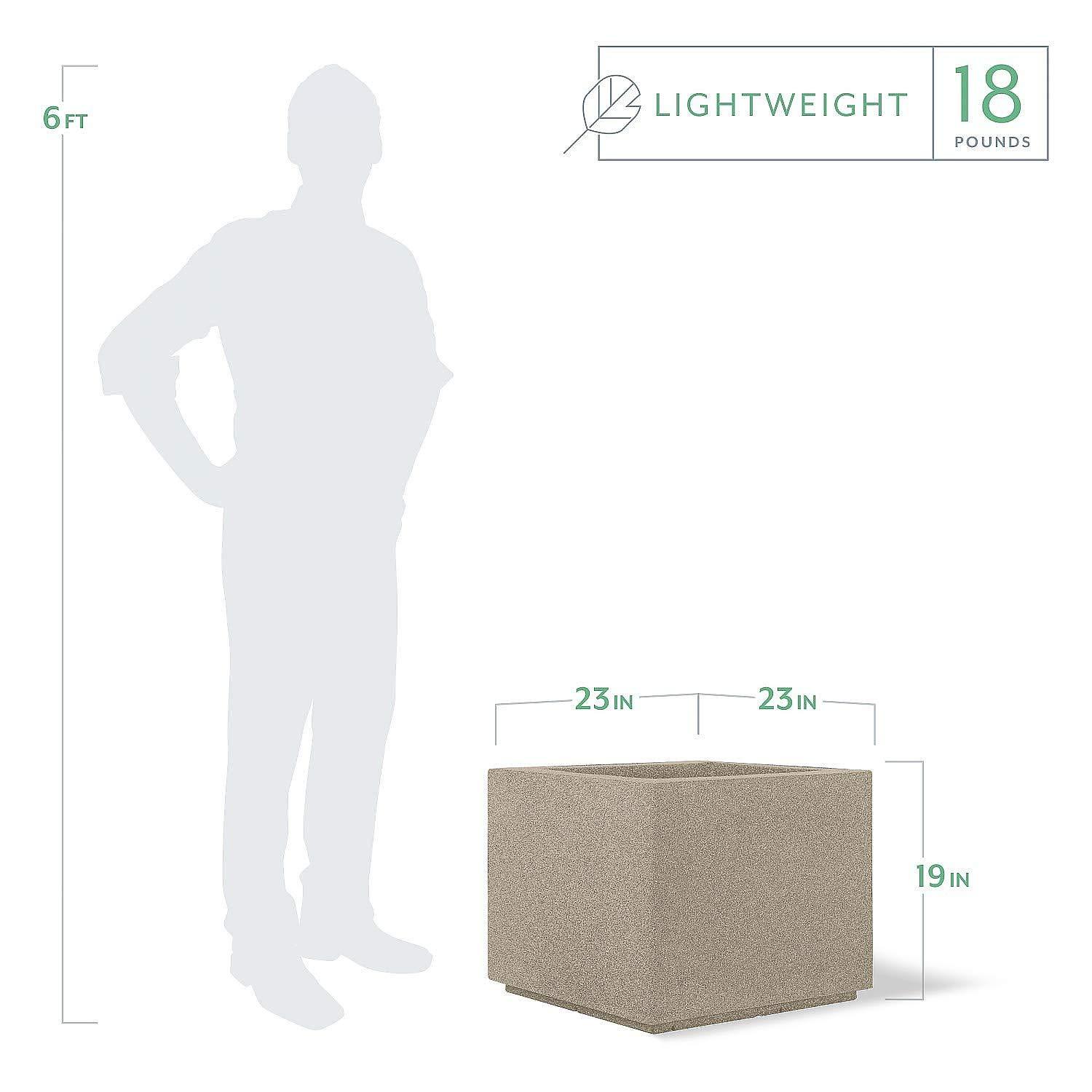 Monterrey Square 23 in. x 23 in. Sandstone Granite Composite Window Boxes & Troughs