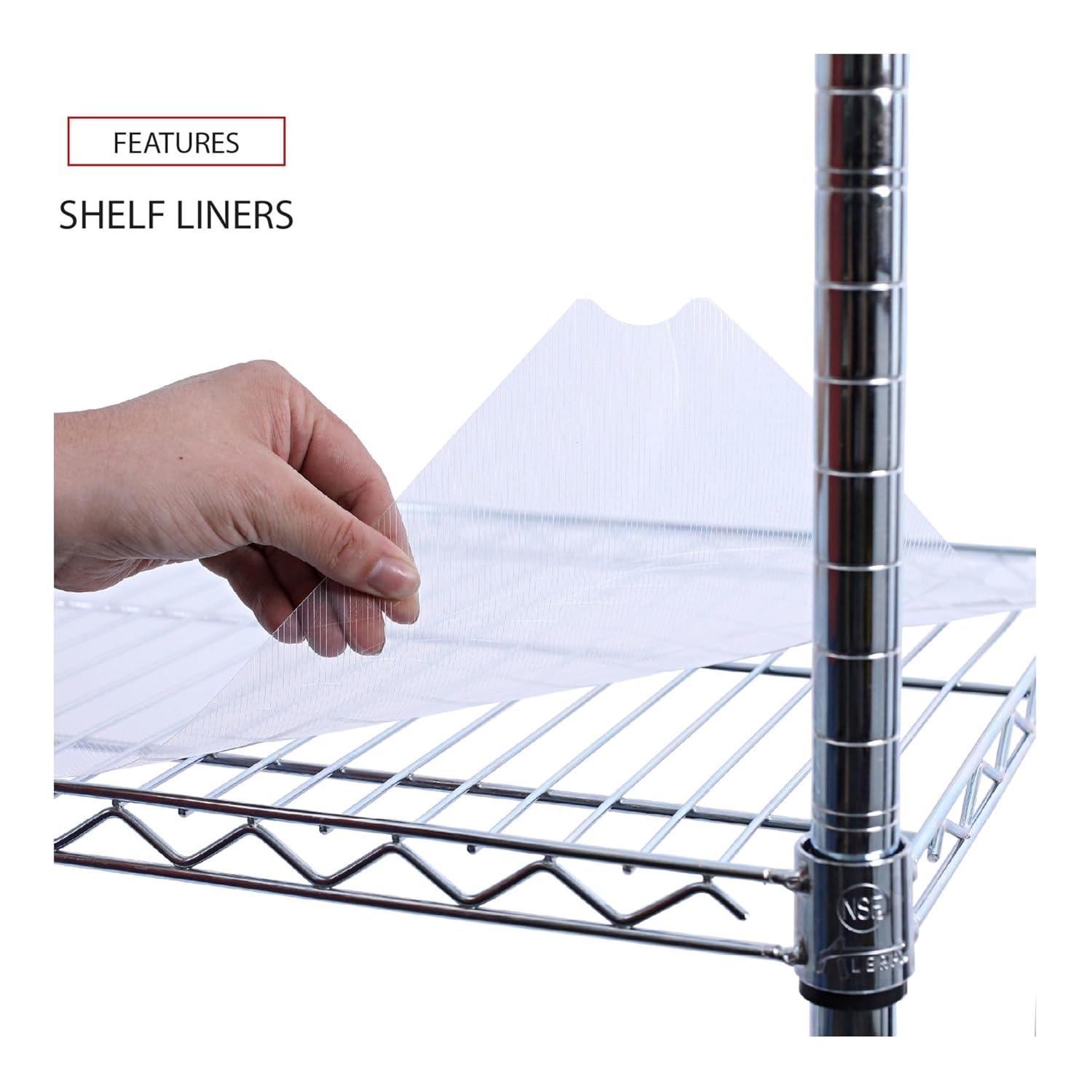 Alera 5-Shelf Wire Shelving Kit with Casters and Shelf Liners, 36w x 18d x 72h, Silver