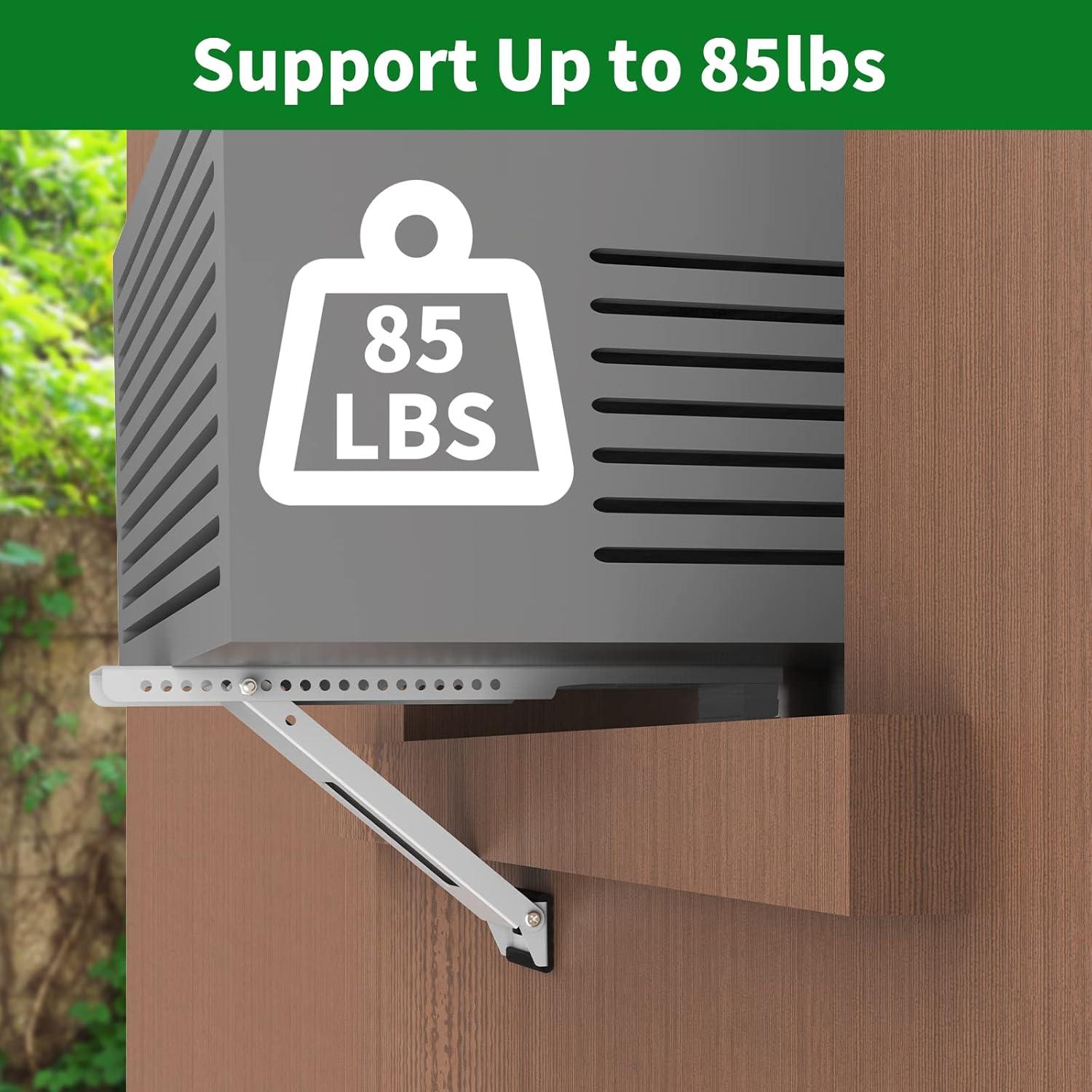 Window Air Conditioner Bracket, Light Duty Support Bracket, Up to 85 lbs, Universal to Fit 5,000 to 12,000 BTU AC Units
