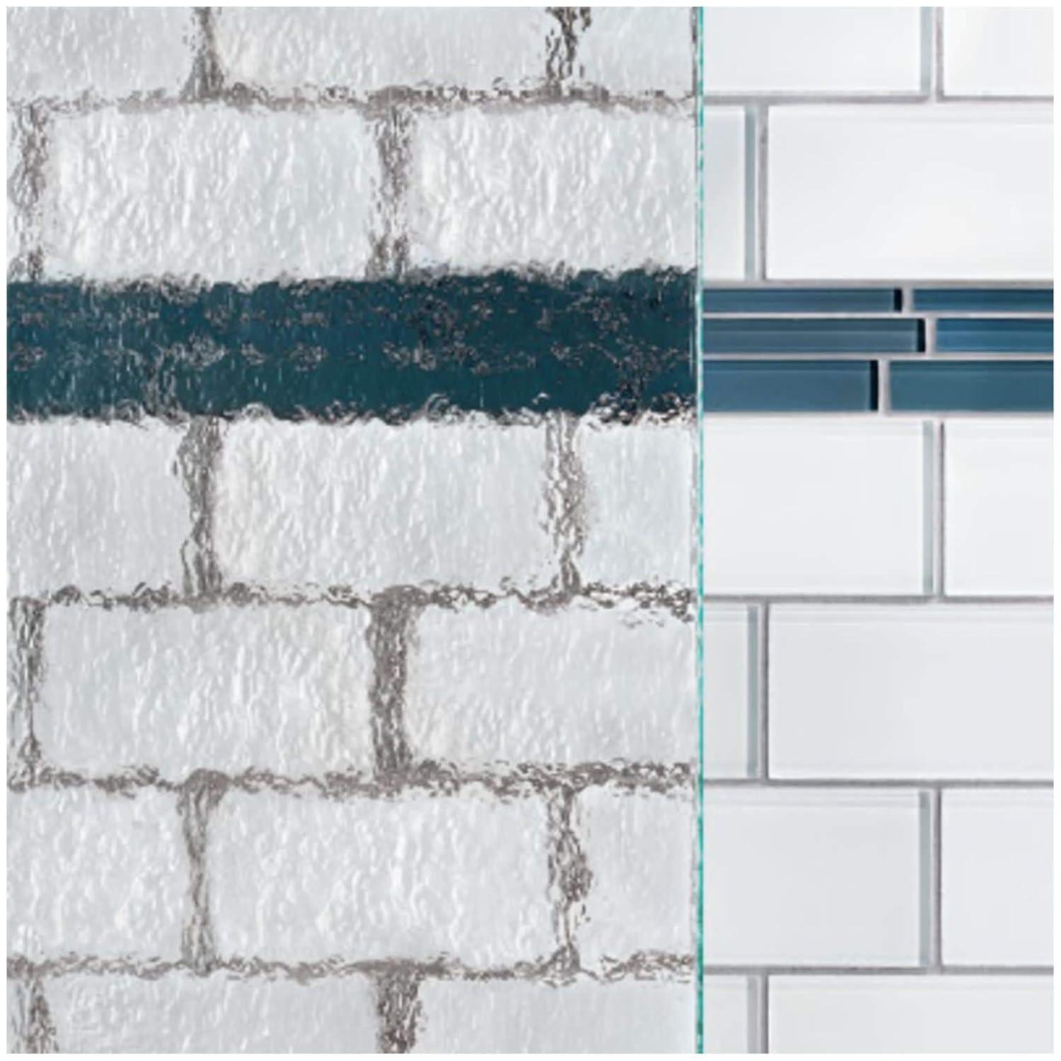 Classic 47" Brushed Nickel Semi-Frameless Sliding Shower Door with Frosted Glass