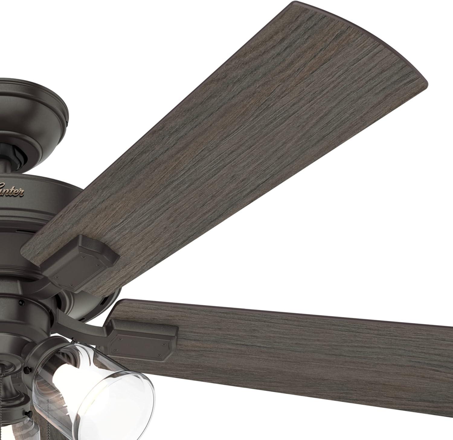 52" Crestfield 5 - Blade Modern Farmhouse Indoor Ceiling Fan with Light and Pull Chains