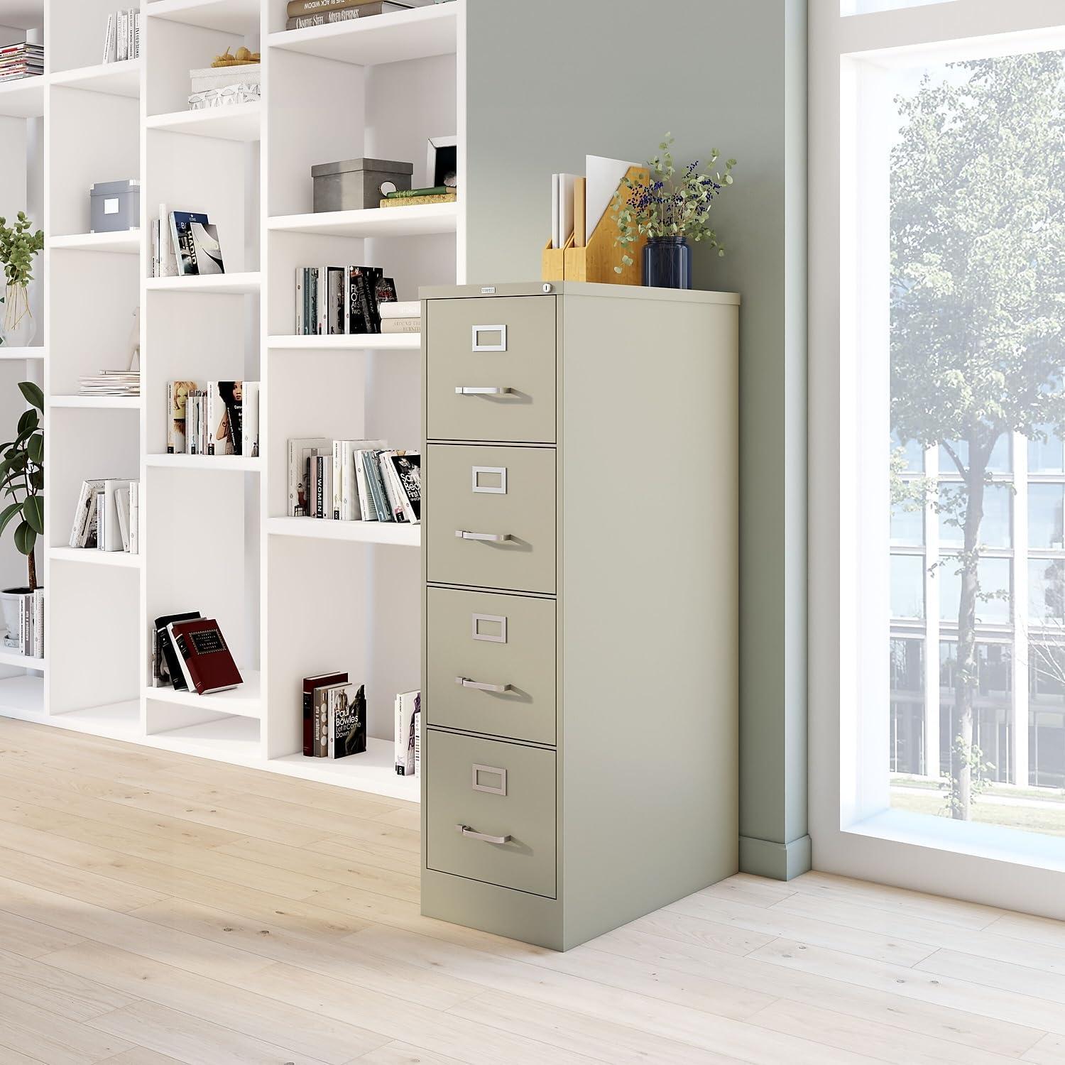 Putty Beige 4-Drawer Lockable Vertical File Cabinet
