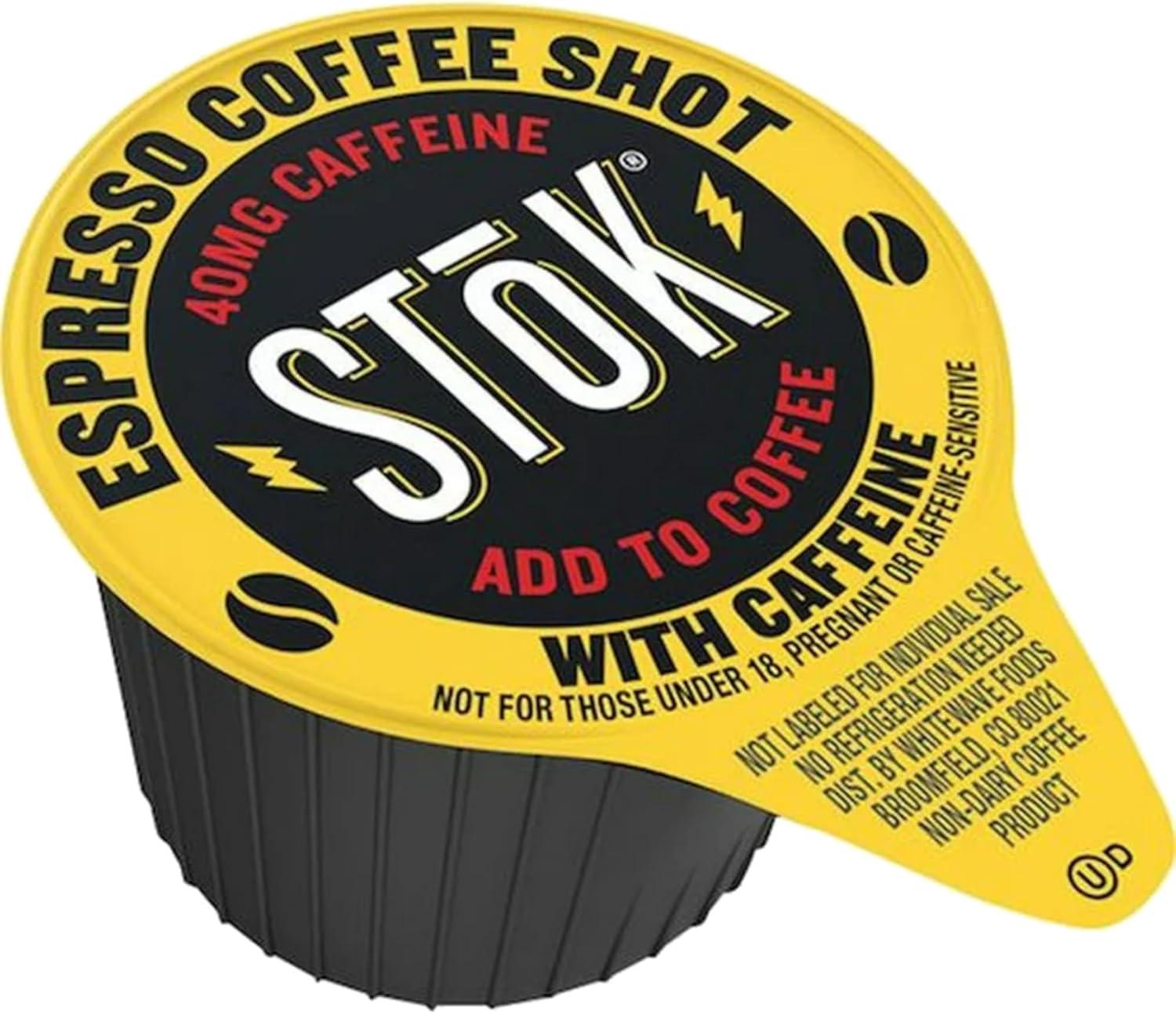 100 SToK Caffeinated Unsweetened Black Coffee Shots.