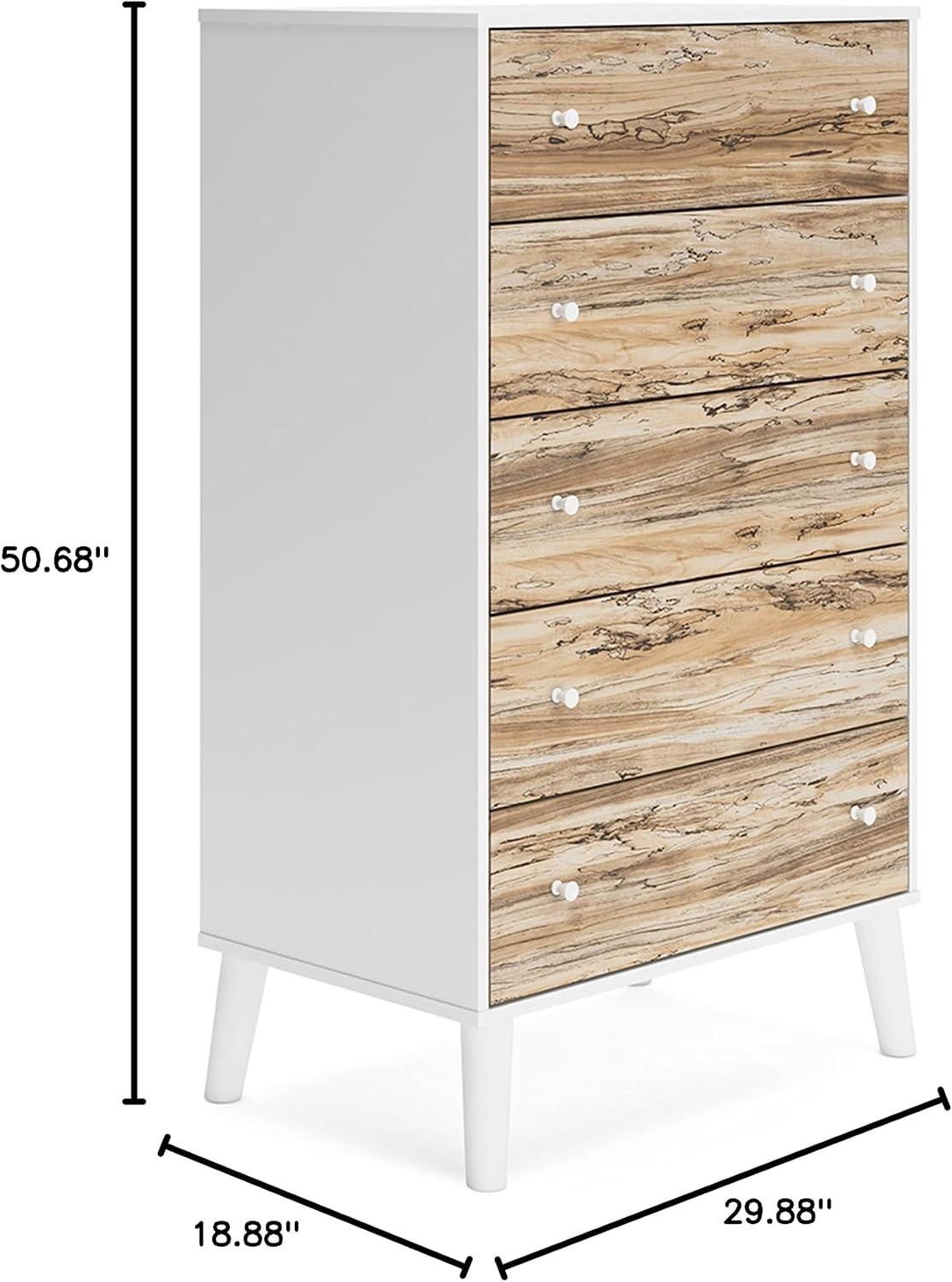 Signature Design by Ashley Contemporary Piperton Chest of Drawers, Two-tone Brown/White