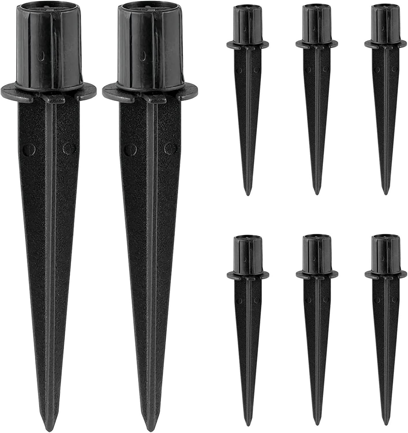 8 Pack Black Aluminum Solar Pathway Light Stakes