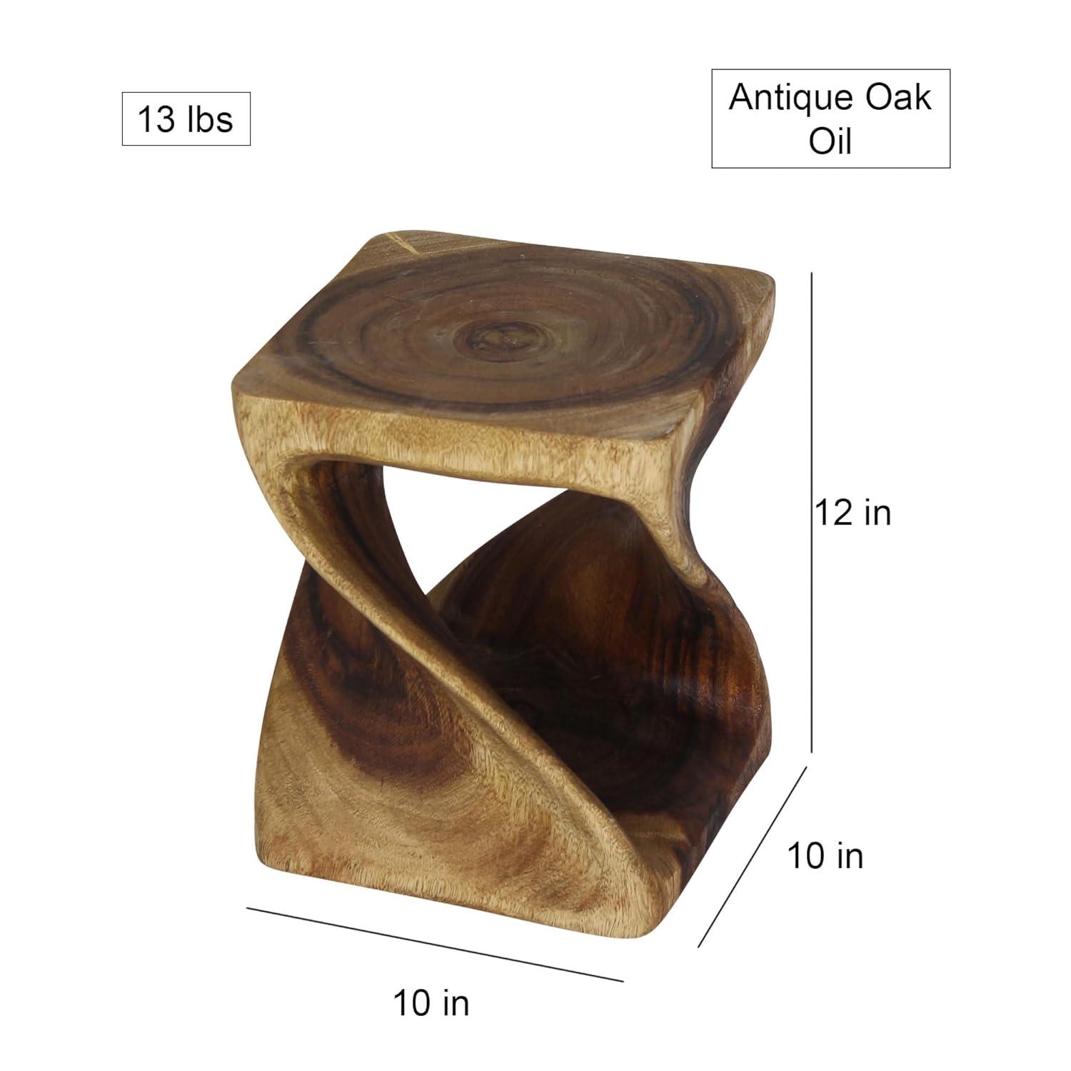 Haussmann ® Original Wood Twist Stool 10 X 10 X 16 In High Walnut Oil - 10" x 10" x 16"