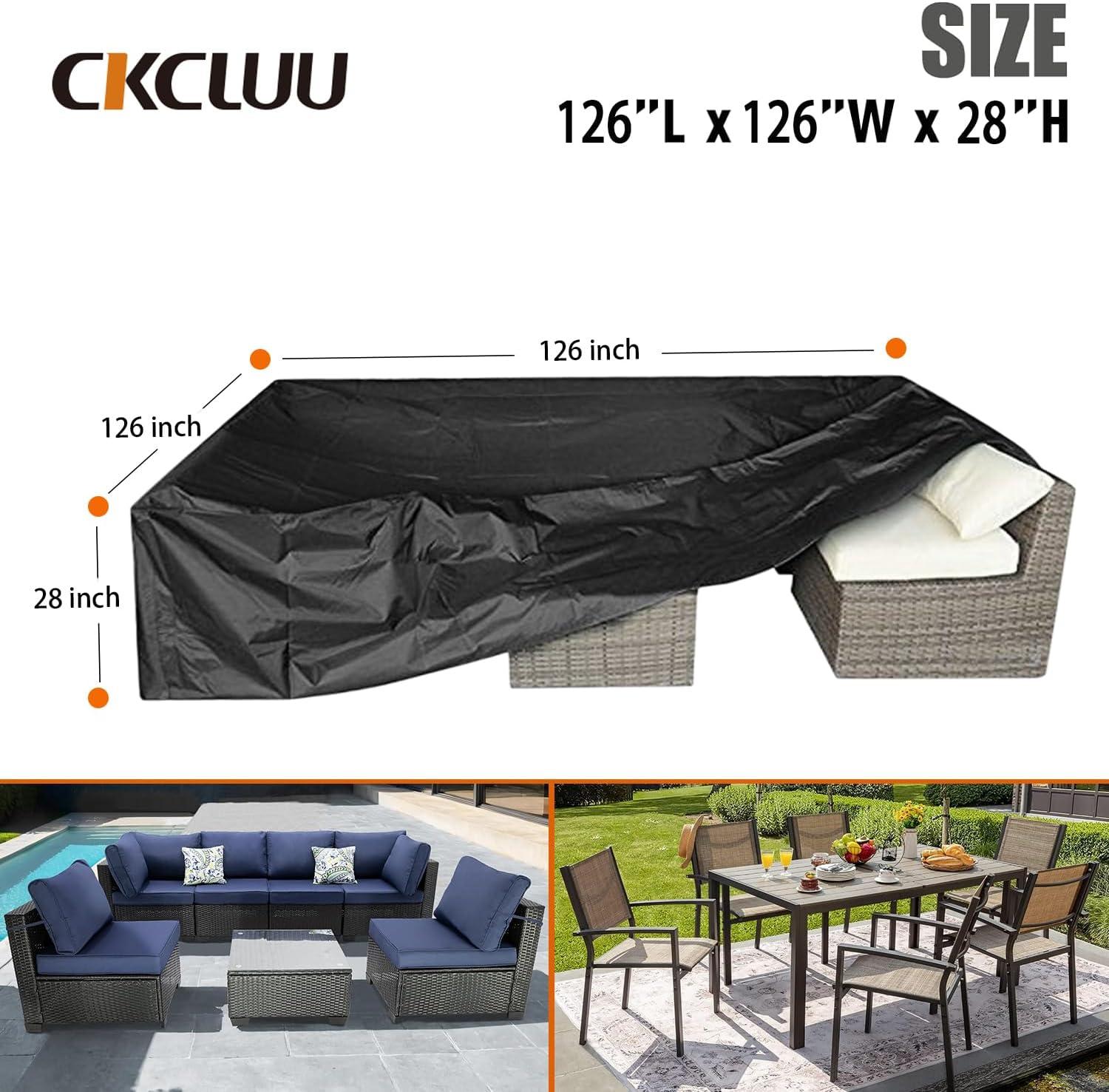 Patio Furniture Set Cover Outdoor Sectional Sofa Set Covers Outdoor Table and Chair Set Covers Water Resistant Extra Large 126 Inch L x 126 Inch W x 32 Inch H