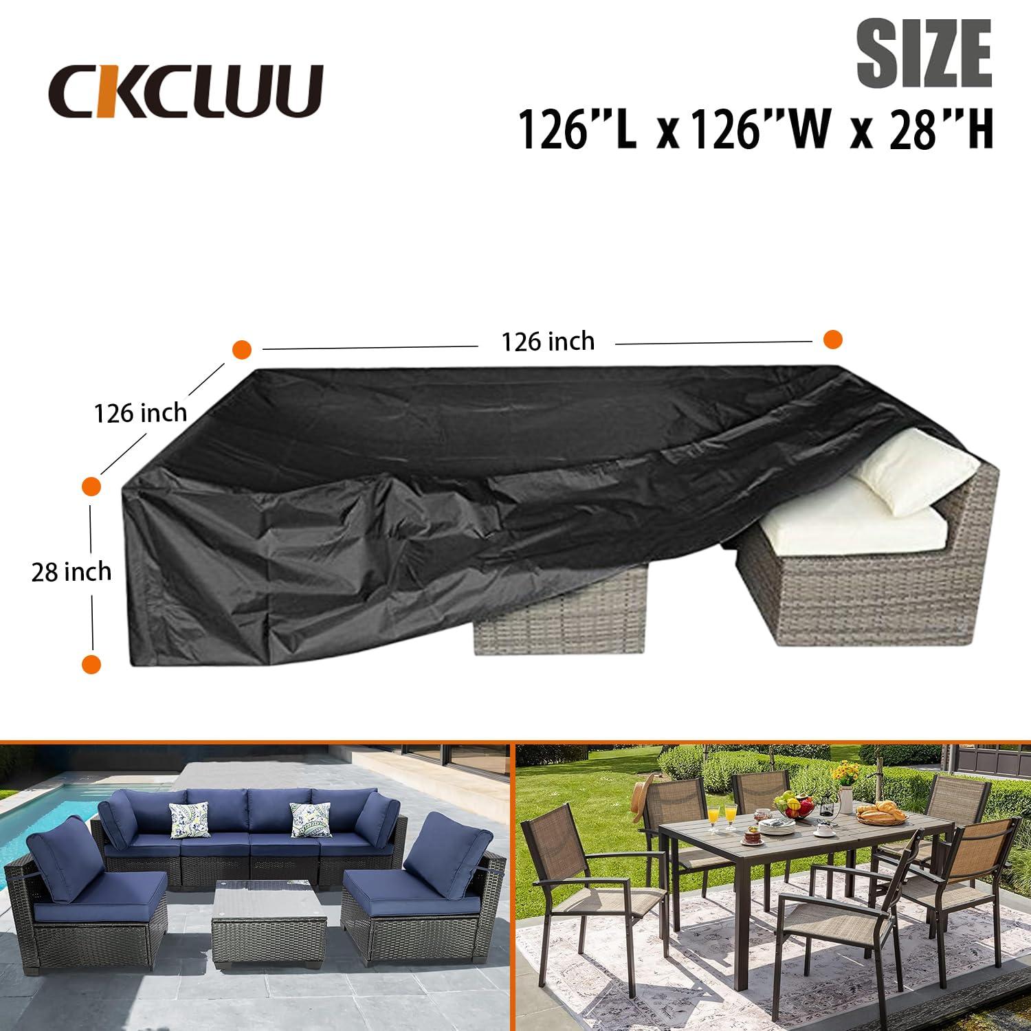 Patio Furniture Set Cover Outdoor Sectional Sofa Set Covers Outdoor Table and Chair Set Covers Water Resistant Extra Large 126 Inch L x 126 Inch W x 32 Inch H