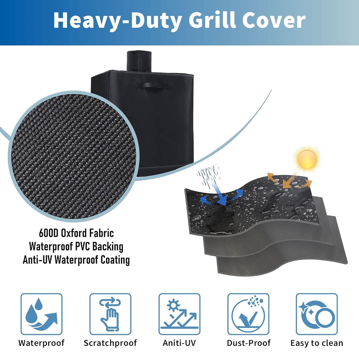 Grisun PS9900 Grill Cover for Smoke Hollow Gas/Charcoal Grill, Pit Boss Memphis Ultimate Grill GC7000 DG1100S 4in1 Combo Grill, Pit Boss KC Combo Platinum Series Heavy Duty and Waterproof Grill Cover