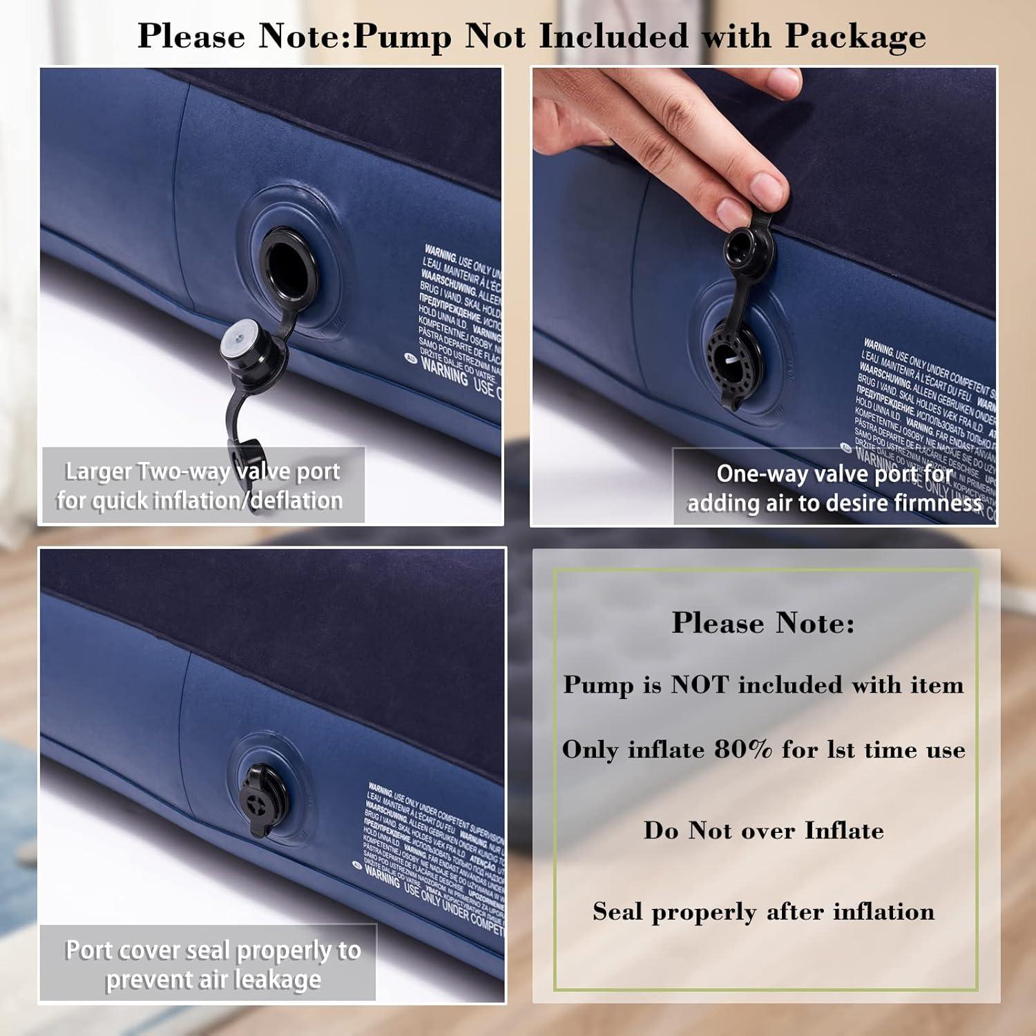 RAPTAVIS Queen Size Air Mattress Inflatable Bed, Blow Up Mattress Camping Sleeping Pad