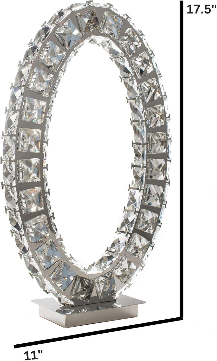 Everly Quinn Everly Quinn Oval Crystal Extravaganza 17.5" Table Lamp // Led Strip