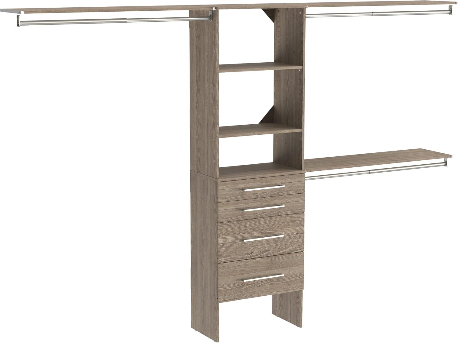 Closetmaid Ss25-Cos4dr-M Suitesymphony 7 To 10 Foot Wide Closet System Kit - Grey