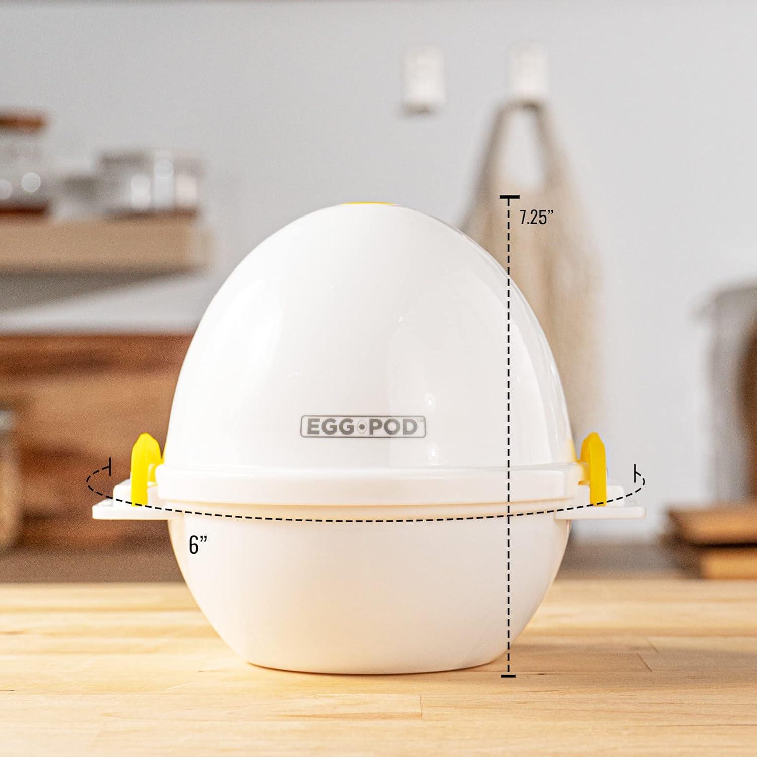 Egg Pod Microwave Egg Cooker Hard Boiled Egg Maker Cooker Steamer Fits 4 Eggs Vegetables