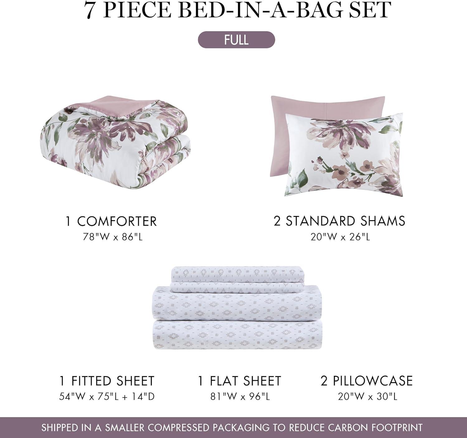 Floral Comforter Set with Bed Sheets