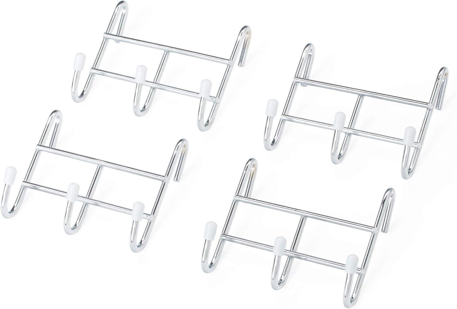 Chrome Steel Wire Shelving 3-Hook Rack