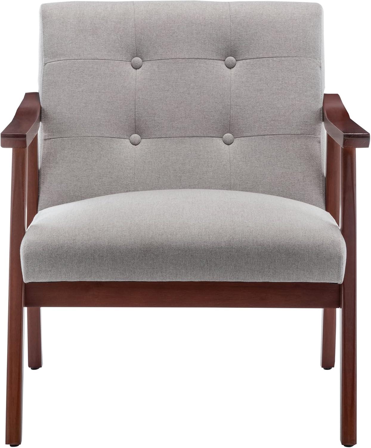 Convenience Concepts Take a Seat Natalie Accent Chair, Light Gray Fabric/Espresso