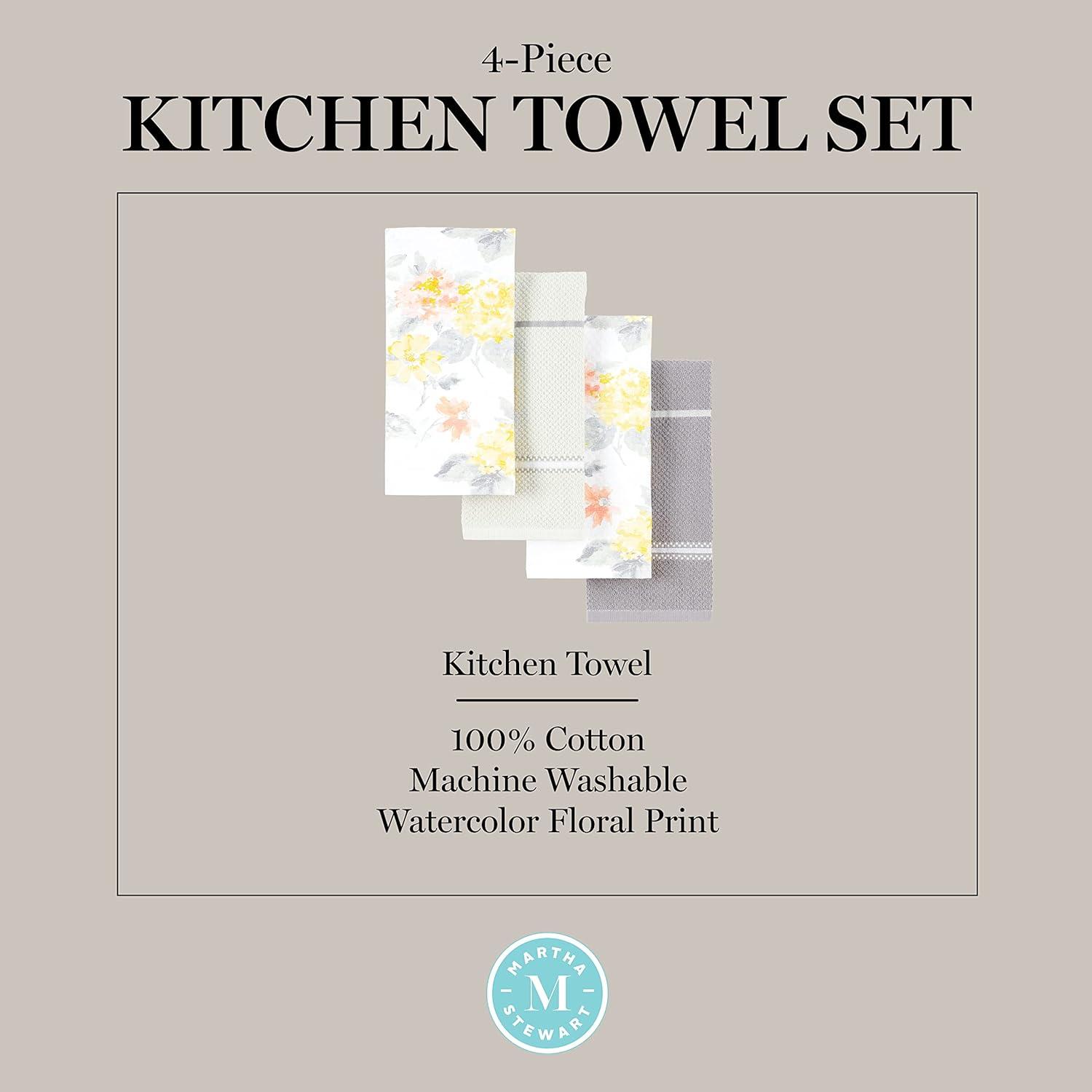 Martha Stewart Amber Floral Kitchen Towel Set 4-Pack