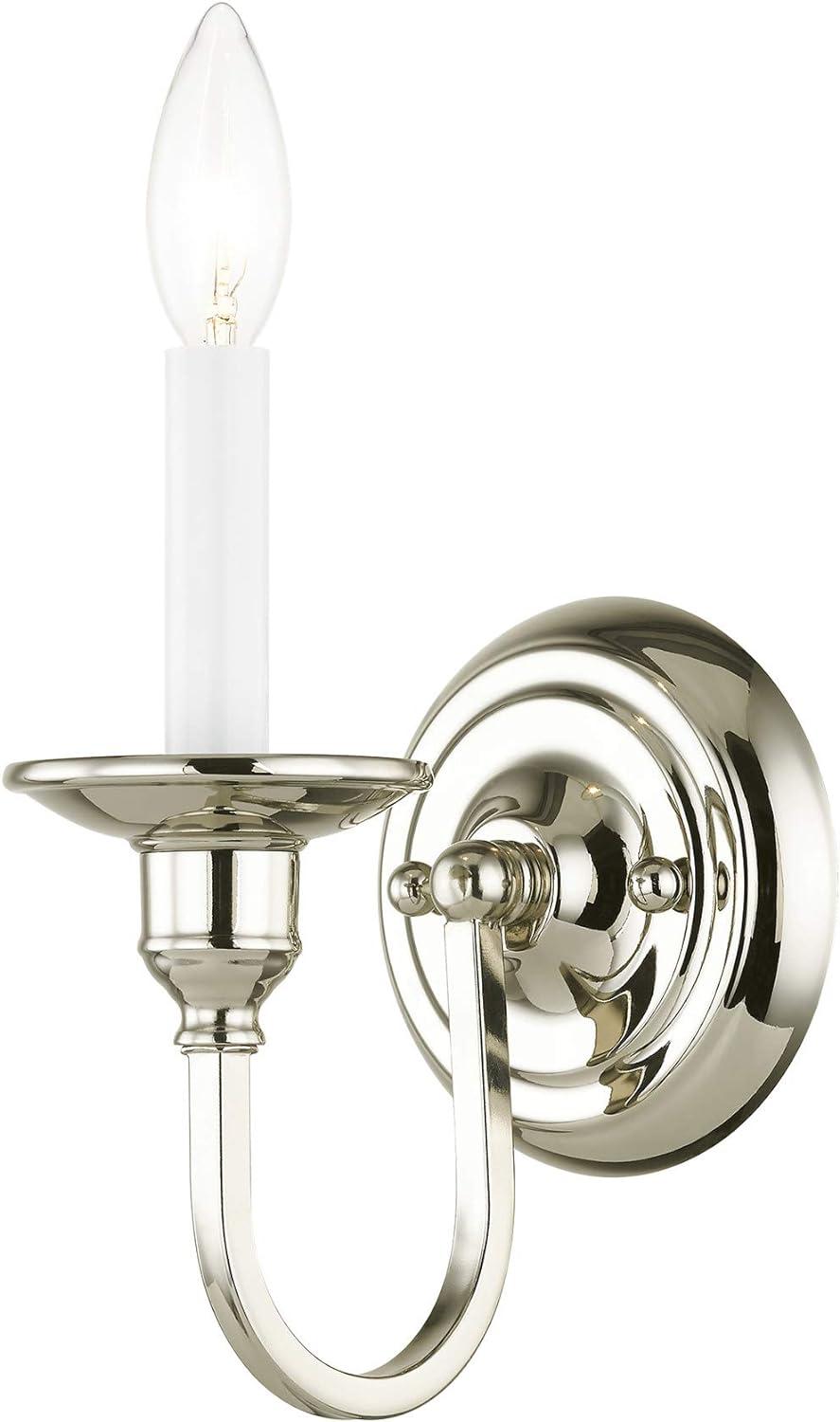 Cranford Polished Nickel Squared Arm 1-Light Wall Sconce