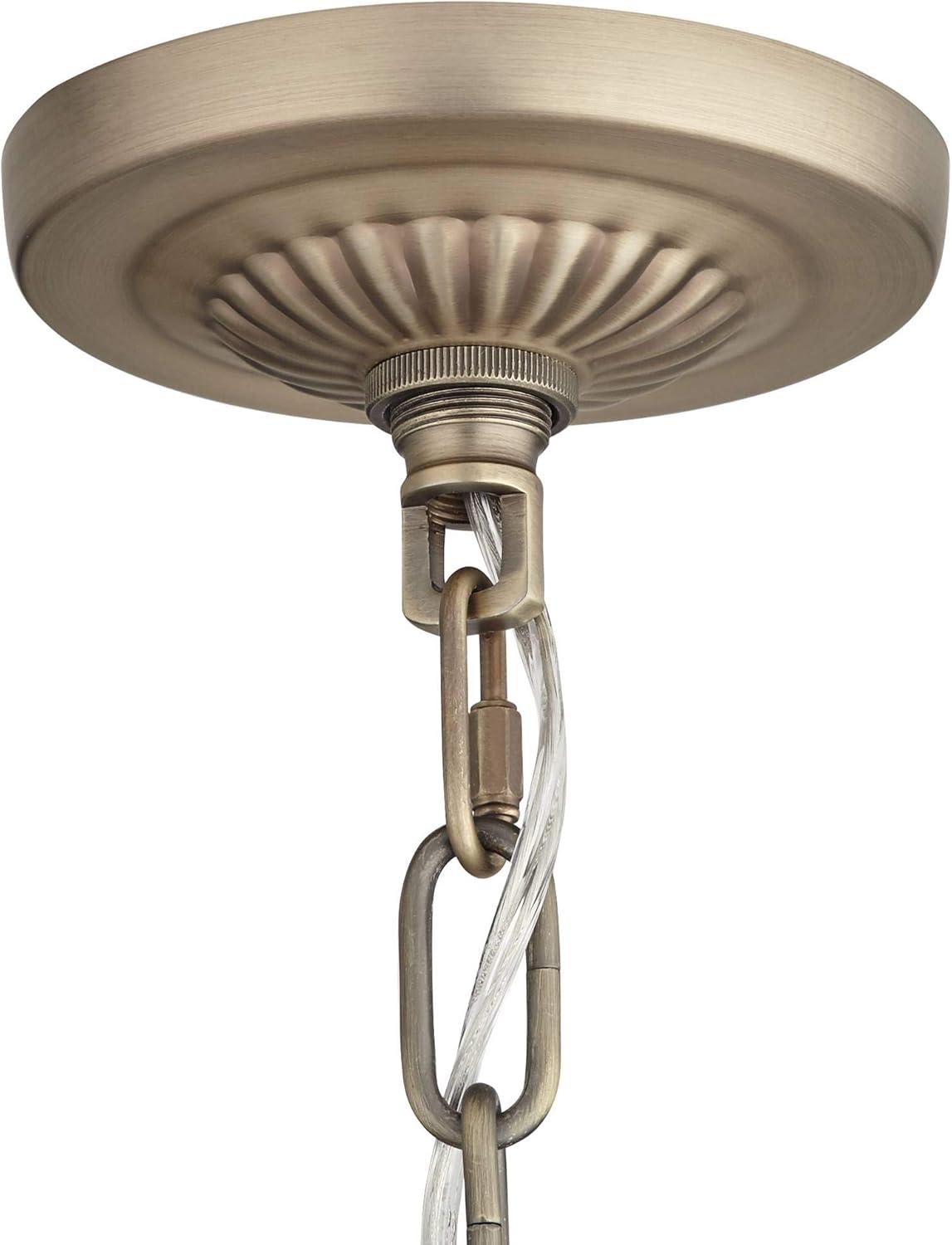 Vienna Full Spectrum Wallingford Antique Brass Chandelier 16" Wide French Crystal Glass 6-Light Fixture for Dining Room House Kitchen Island Entryway
