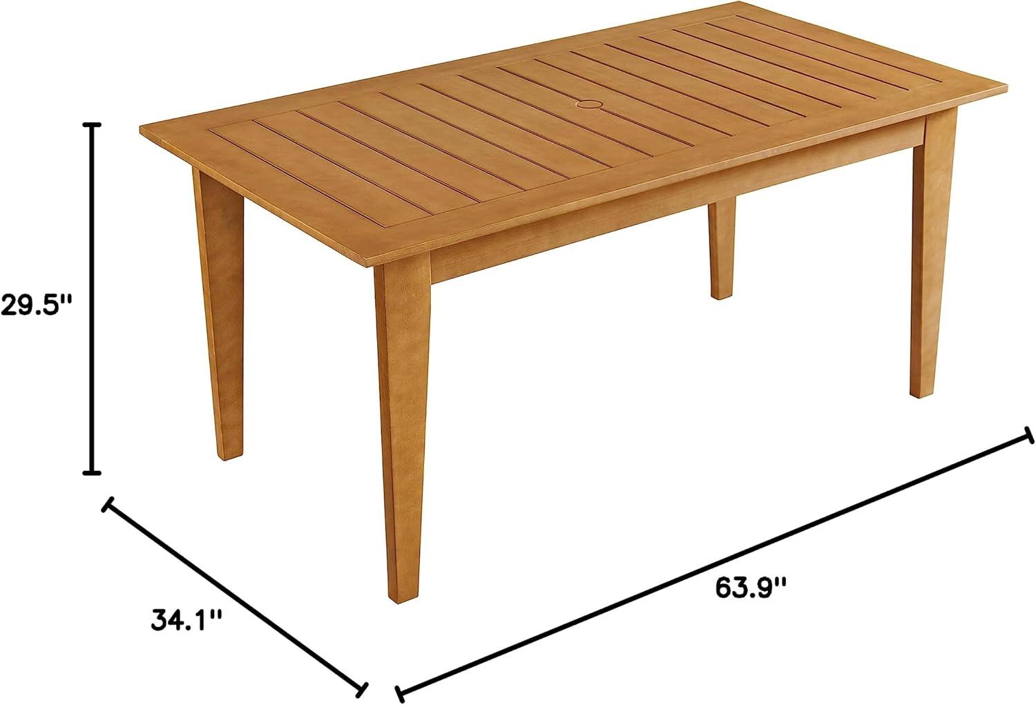 Barton Natural Eucalyptus Wood Outdoor Dining Table