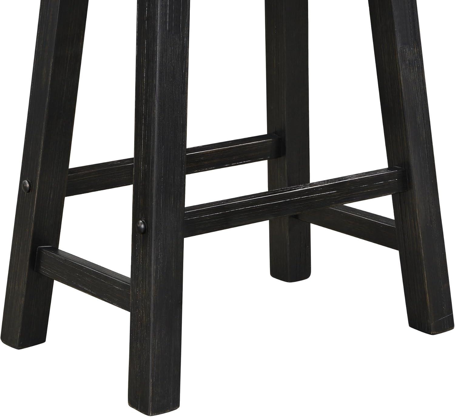 Boraam Sonoma Backless Saddle Counter Height Barstool Black Charcoal Finish