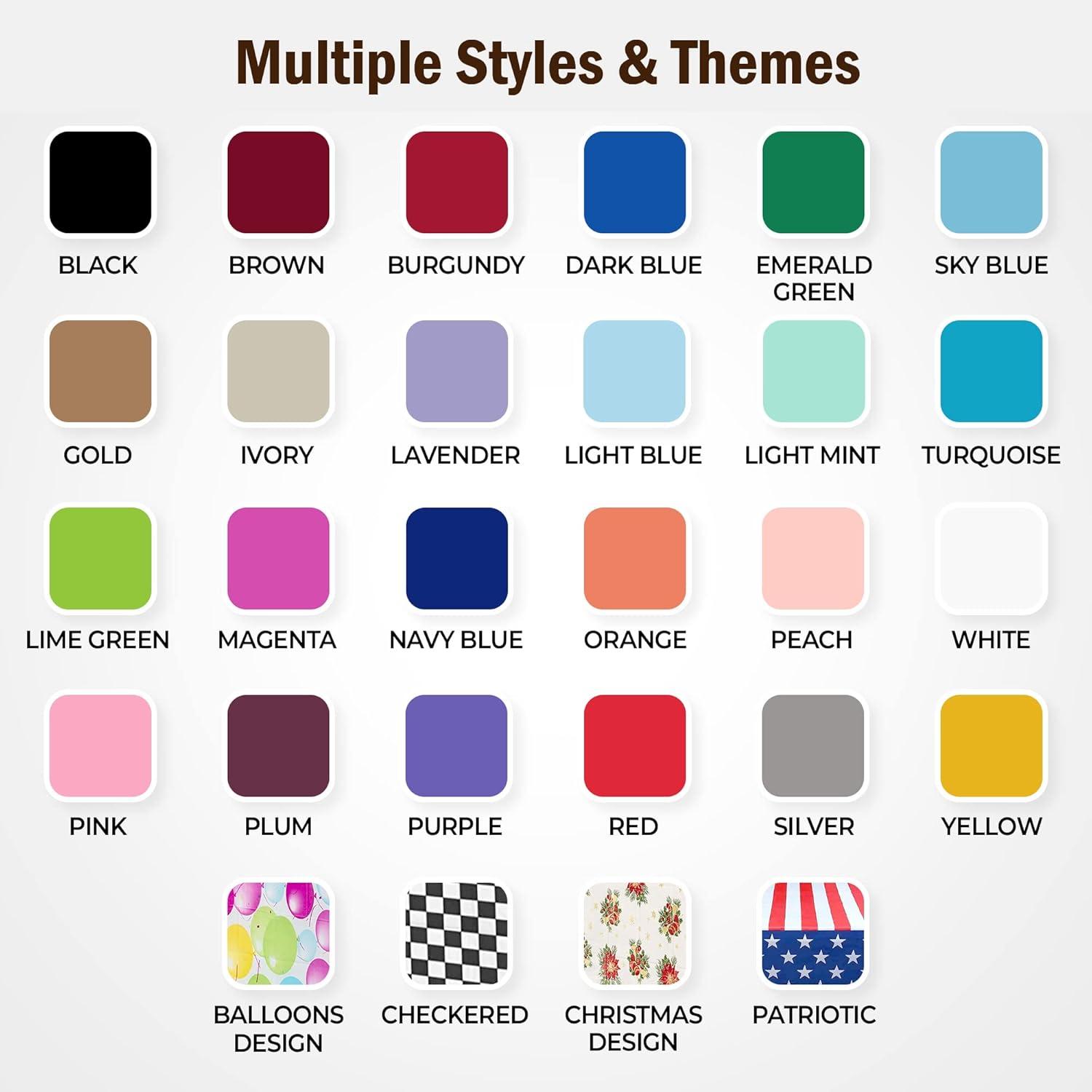 Crown Display Premium Quality Plastic Tablecloth 84 Inch. Round- Red- 6 Packs