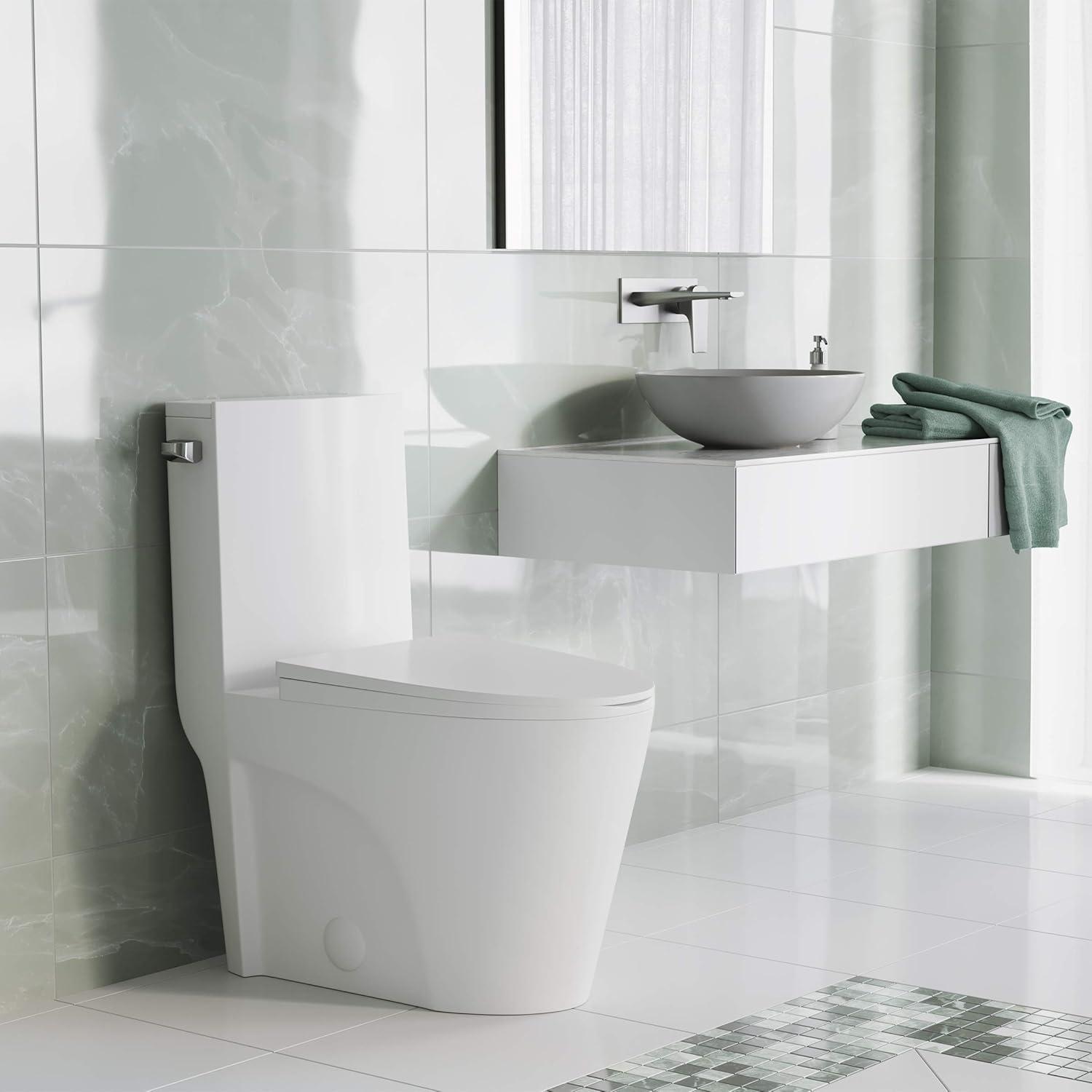 St. Tropez One Piece Elongated Toilet Dual Vortex Flush 1.6 GPF