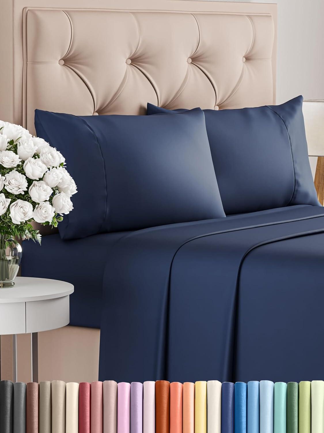 CGK Linens 4 Piece 100% Cotton 400 Thread Count Hotel Quality Bed Sheet Set