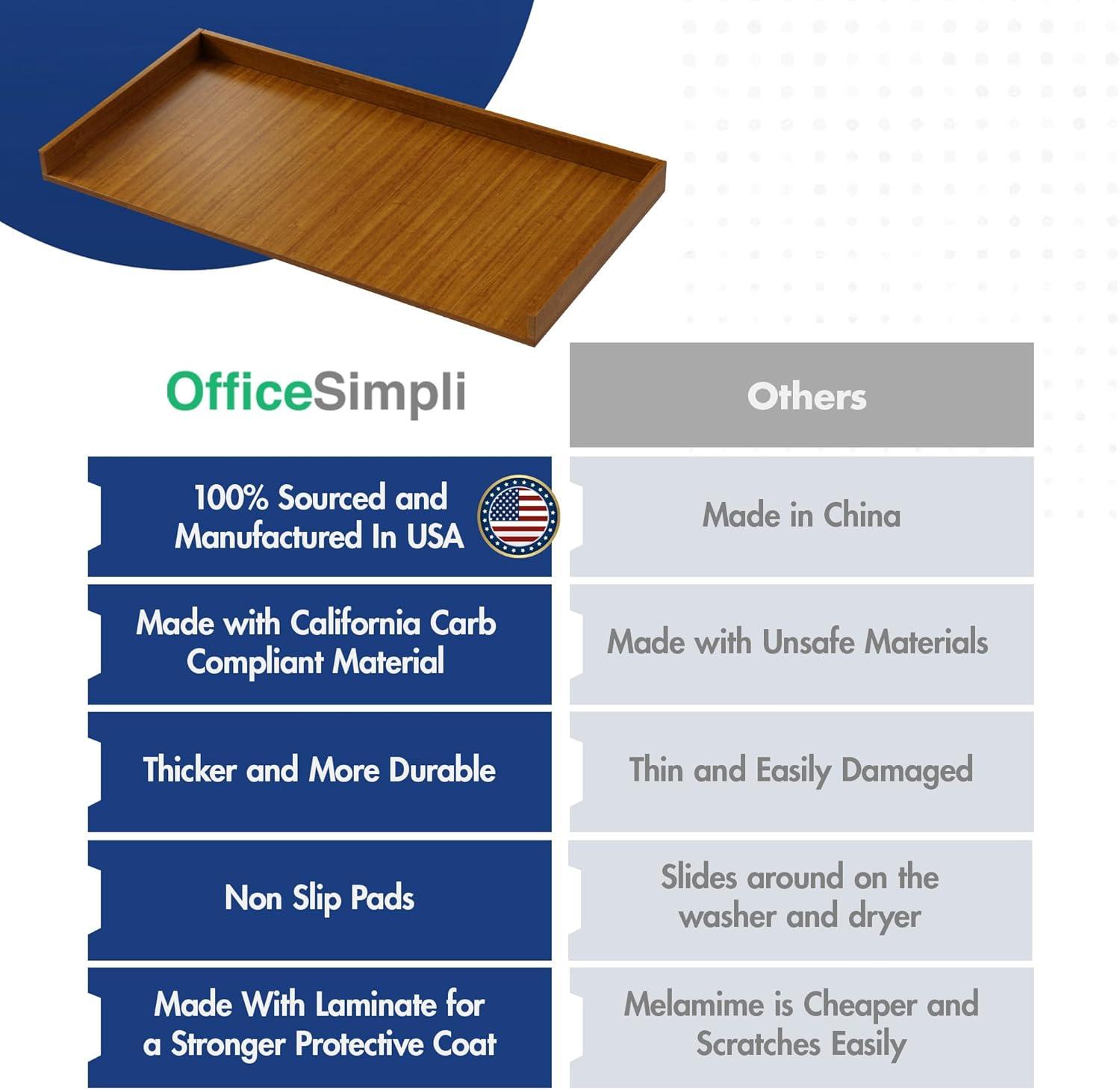 OfficeSimpli Washer Dryer Countertop w Non-Slip Pads, Made in USA, Laundry Room Wood Topper, Washer Dryer Cover for Top, Laundry Guard, Laundry Countertop, Laminate Finish (Cafe Latte)
