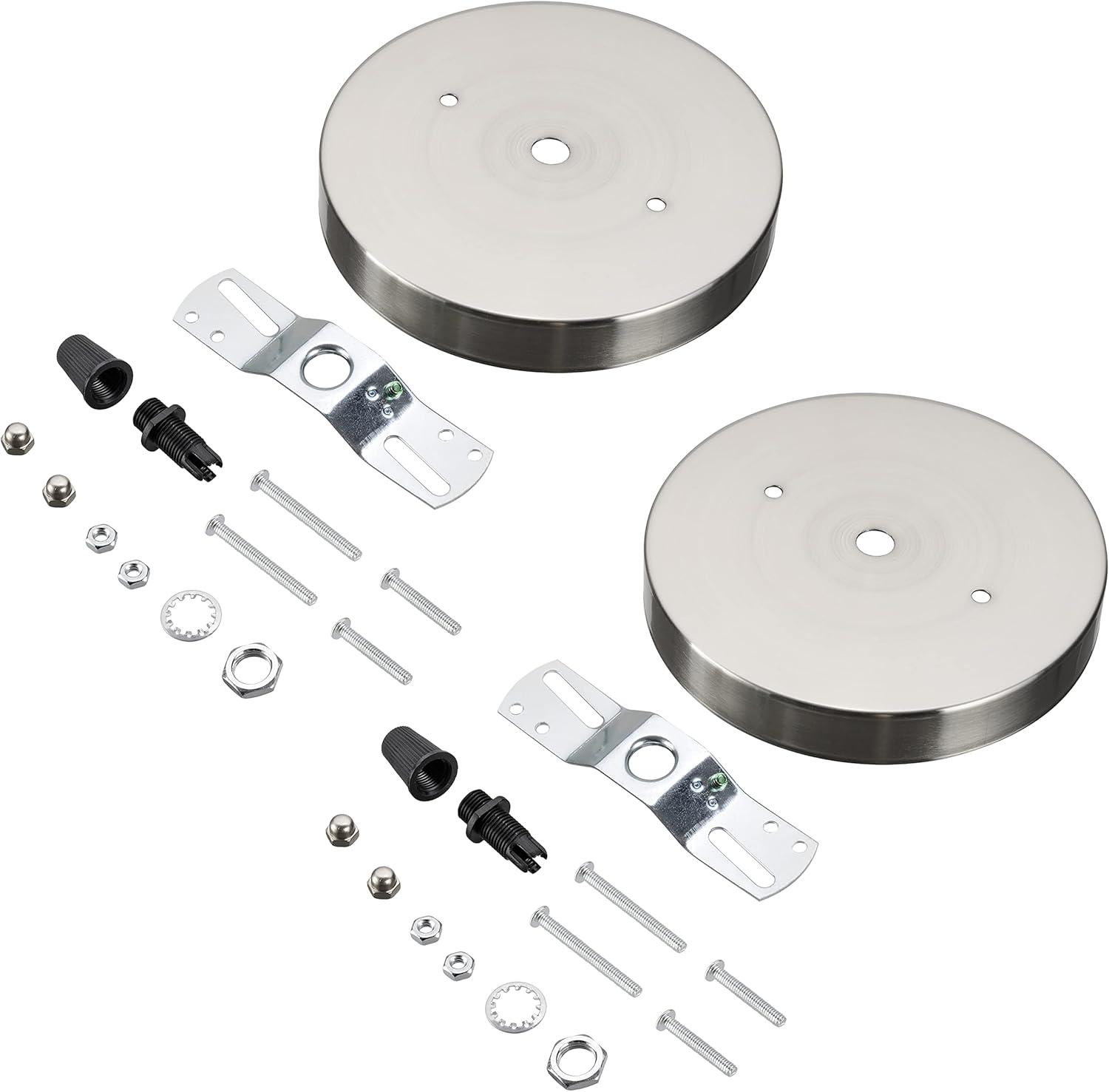 Aspen Creative 21512-22 Canopy Kit, 5-1/8"D, 7/16" Center Hole, Matte White, 2PK