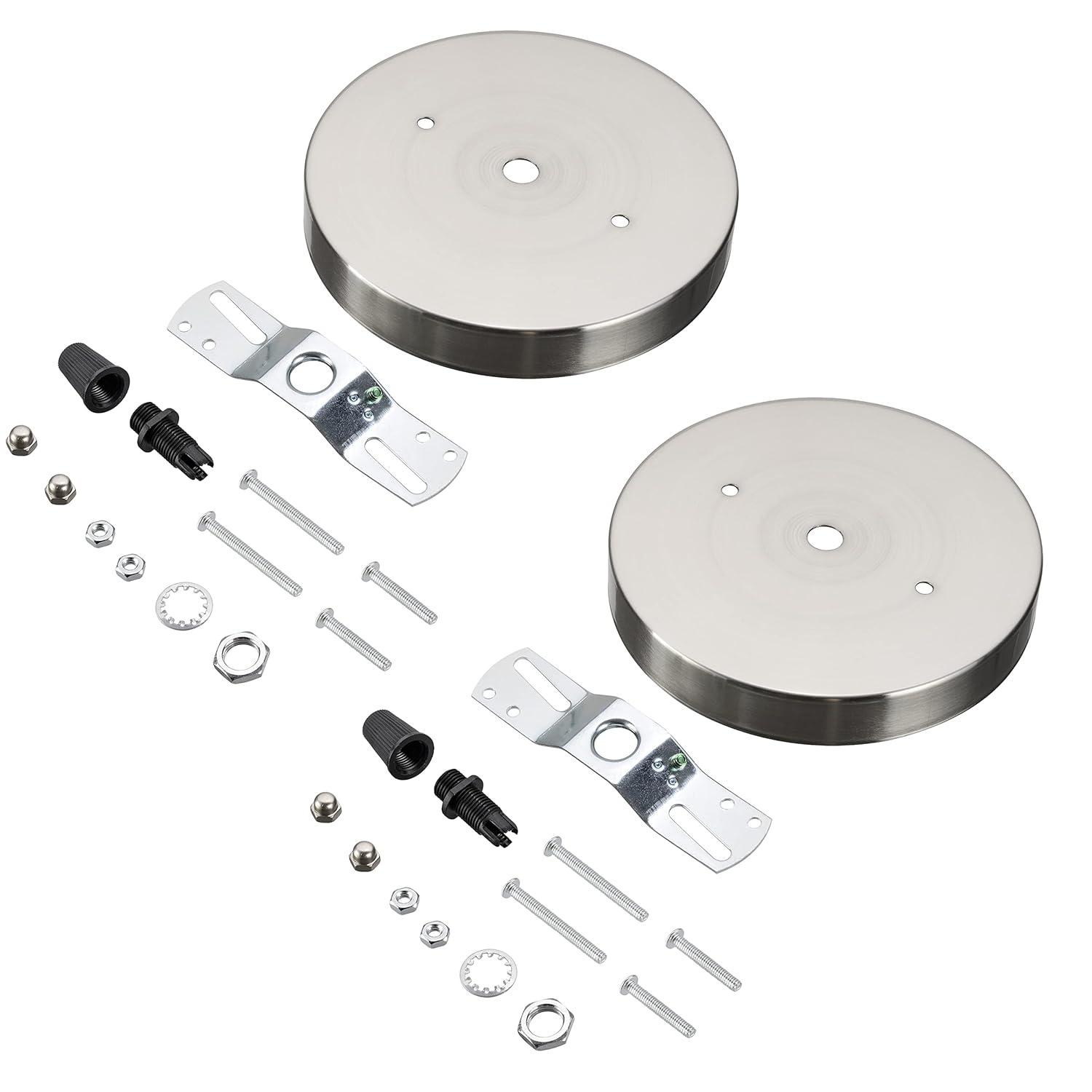 Aspen Creative 21512-22 Canopy Kit, 5-1/8"D, 7/16" Center Hole, Matte White, 2PK