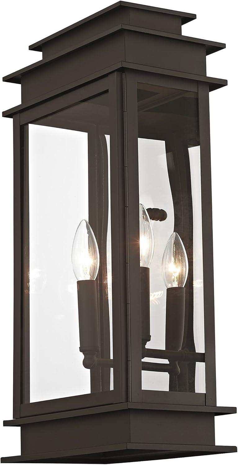 Princeton Classic Bronze 19" Outdoor Wall Lantern with Clear Glass